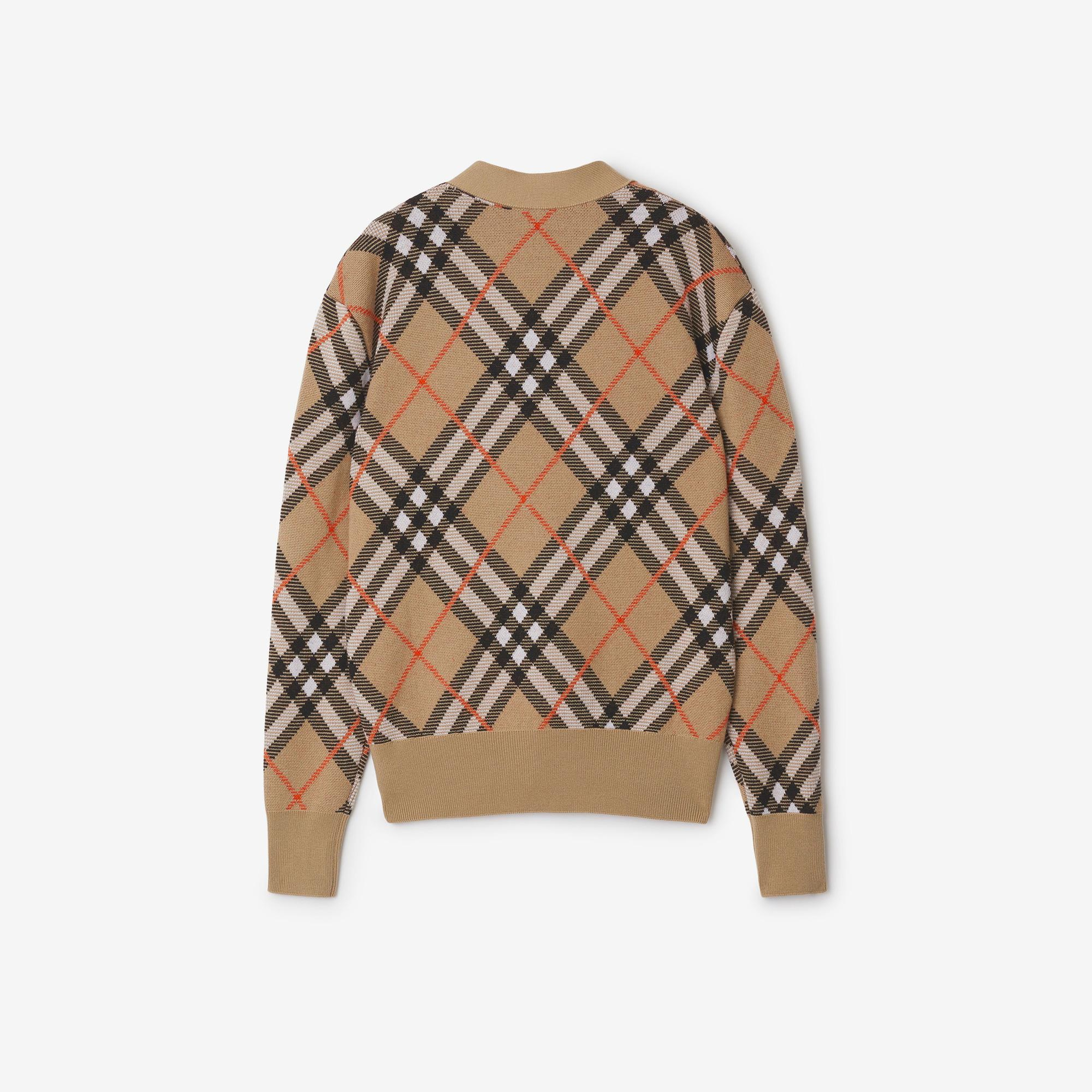 Burberry Check Yün Karışımlı Kadın Bej Hırka
