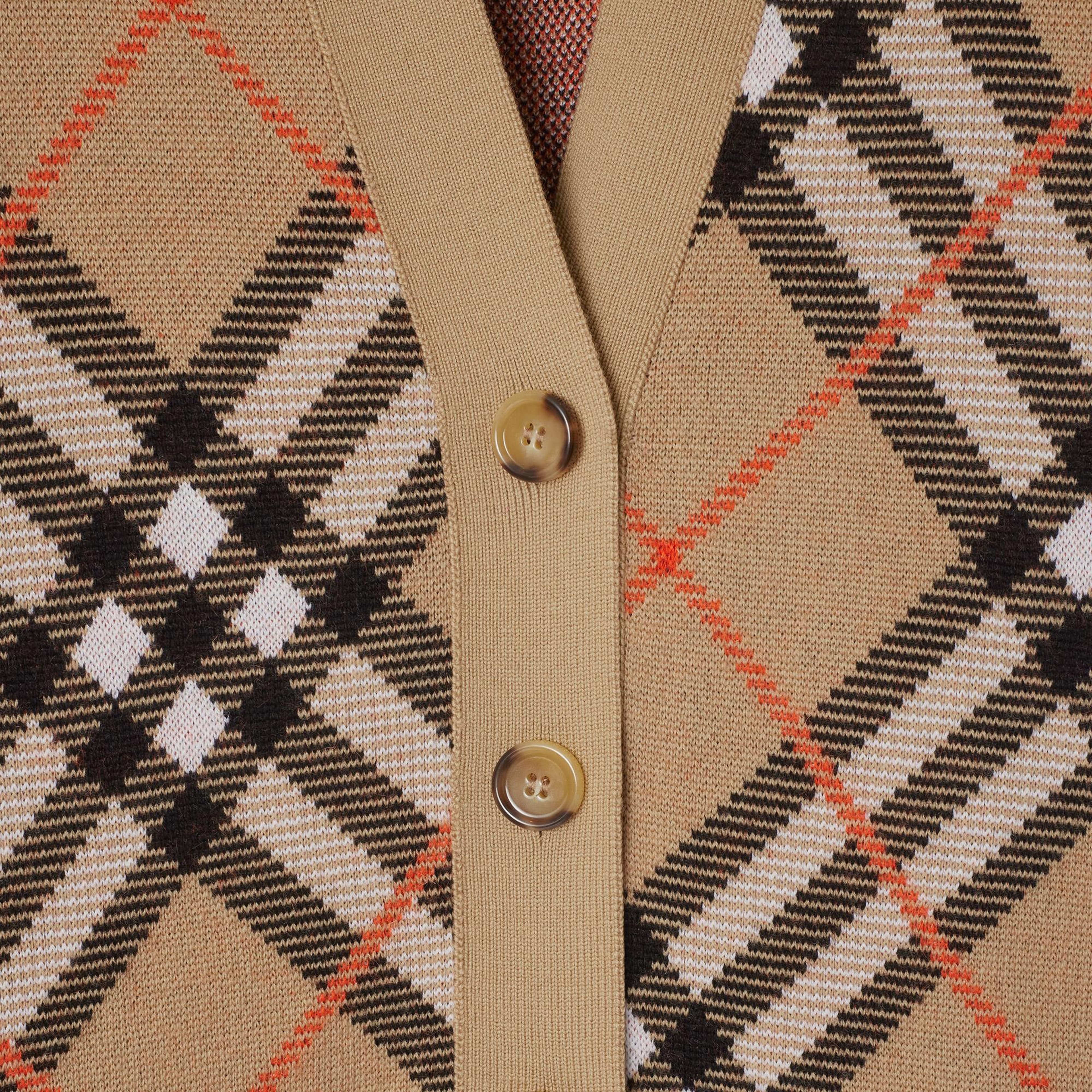 Burberry Check Yün Karışımlı Kadın Bej Hırka