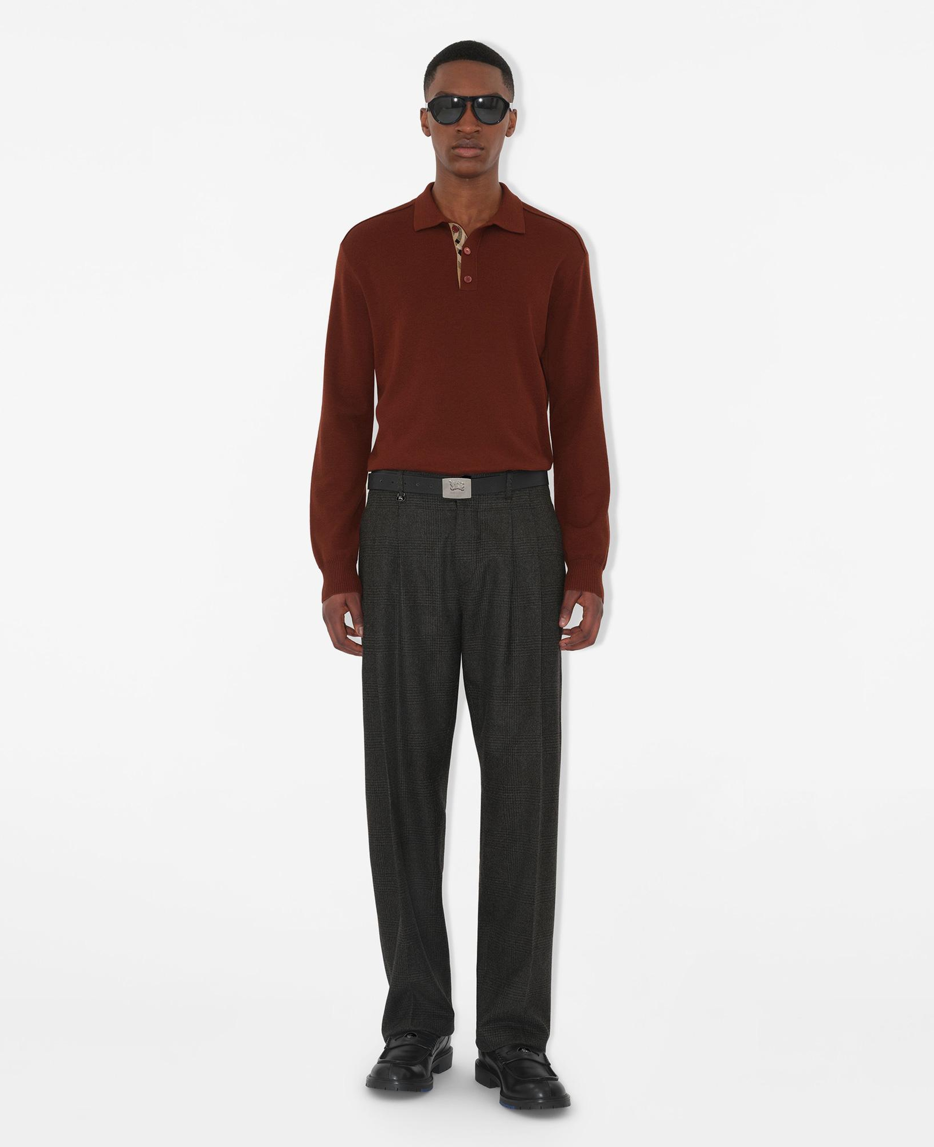 Burberry Wool Erkek Bordo Uzun Kollu Triko
