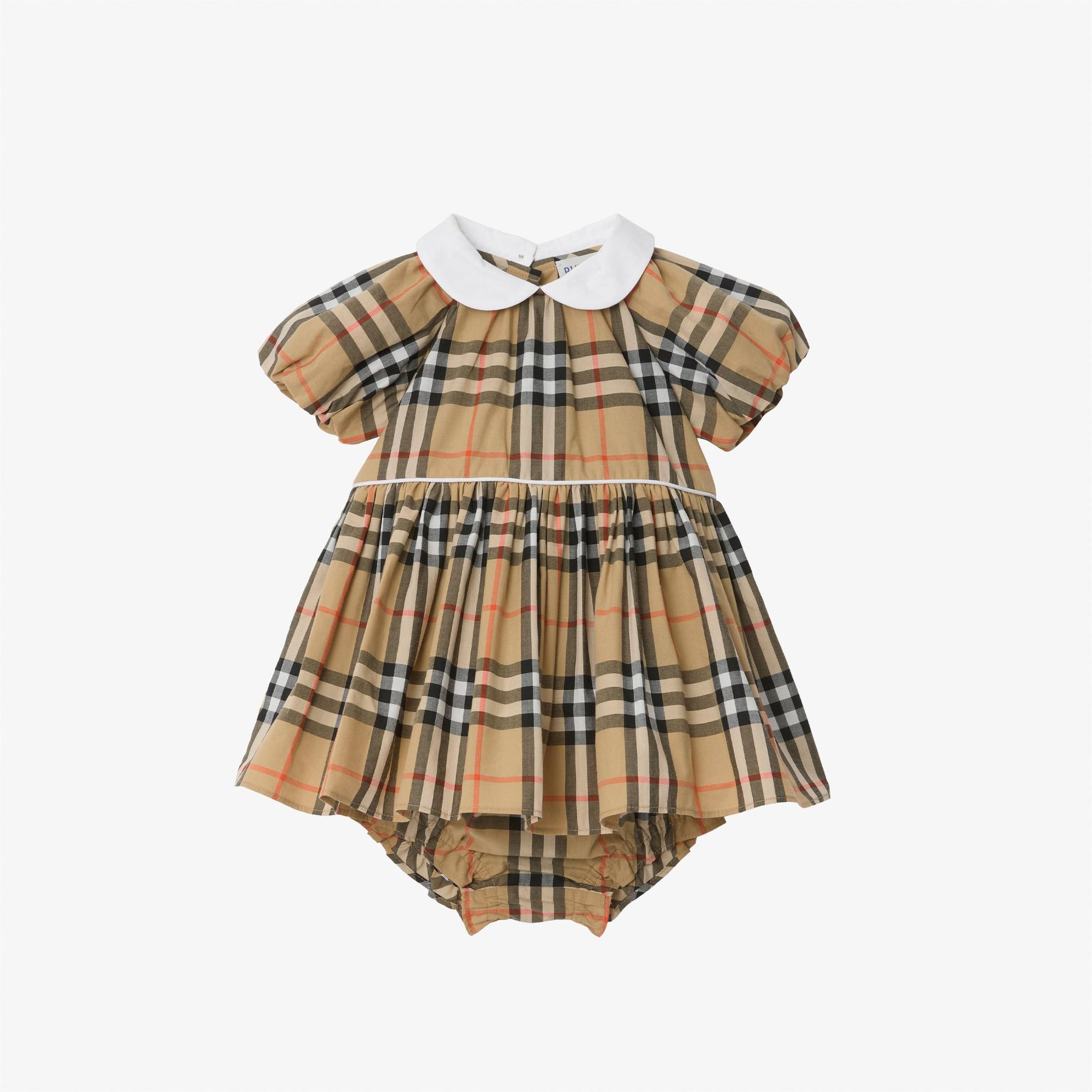 Burberry Arıa Check Çocuk Bej Elbise