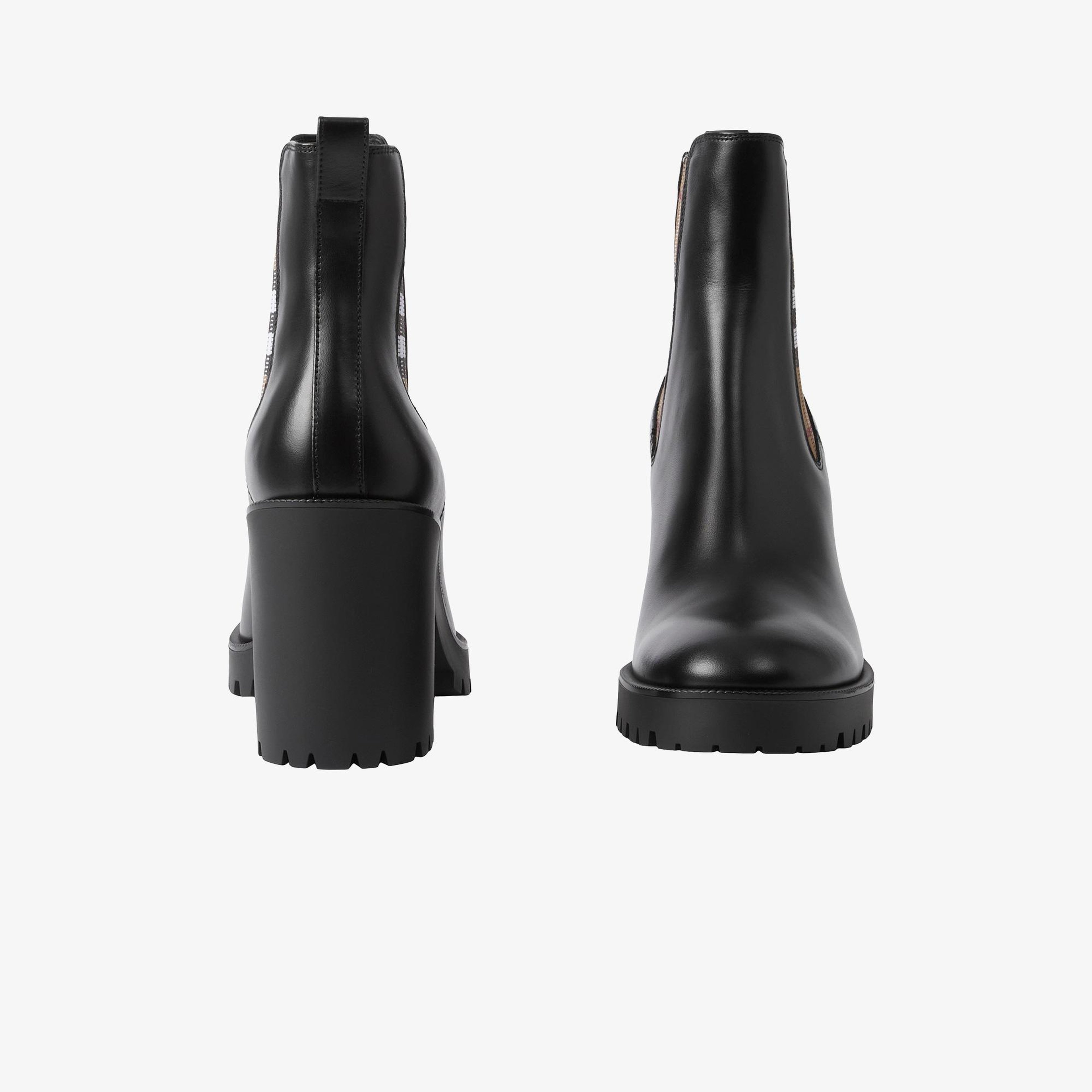 Burberry New Allostock Panel Leather Ankle Kadın Siyah Bot