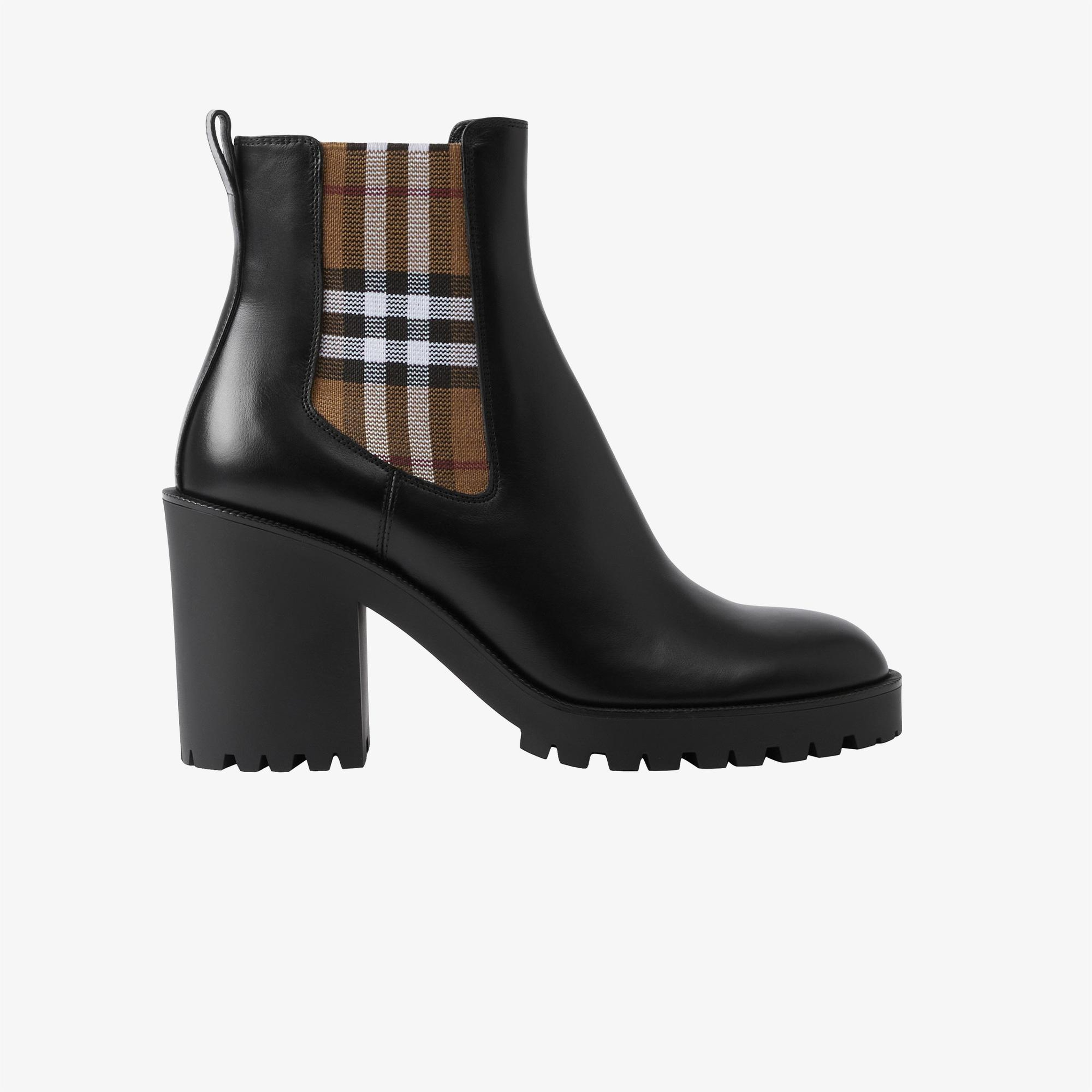 Burberry New Allostock Panel Leather Ankle Kadın Siyah Bot