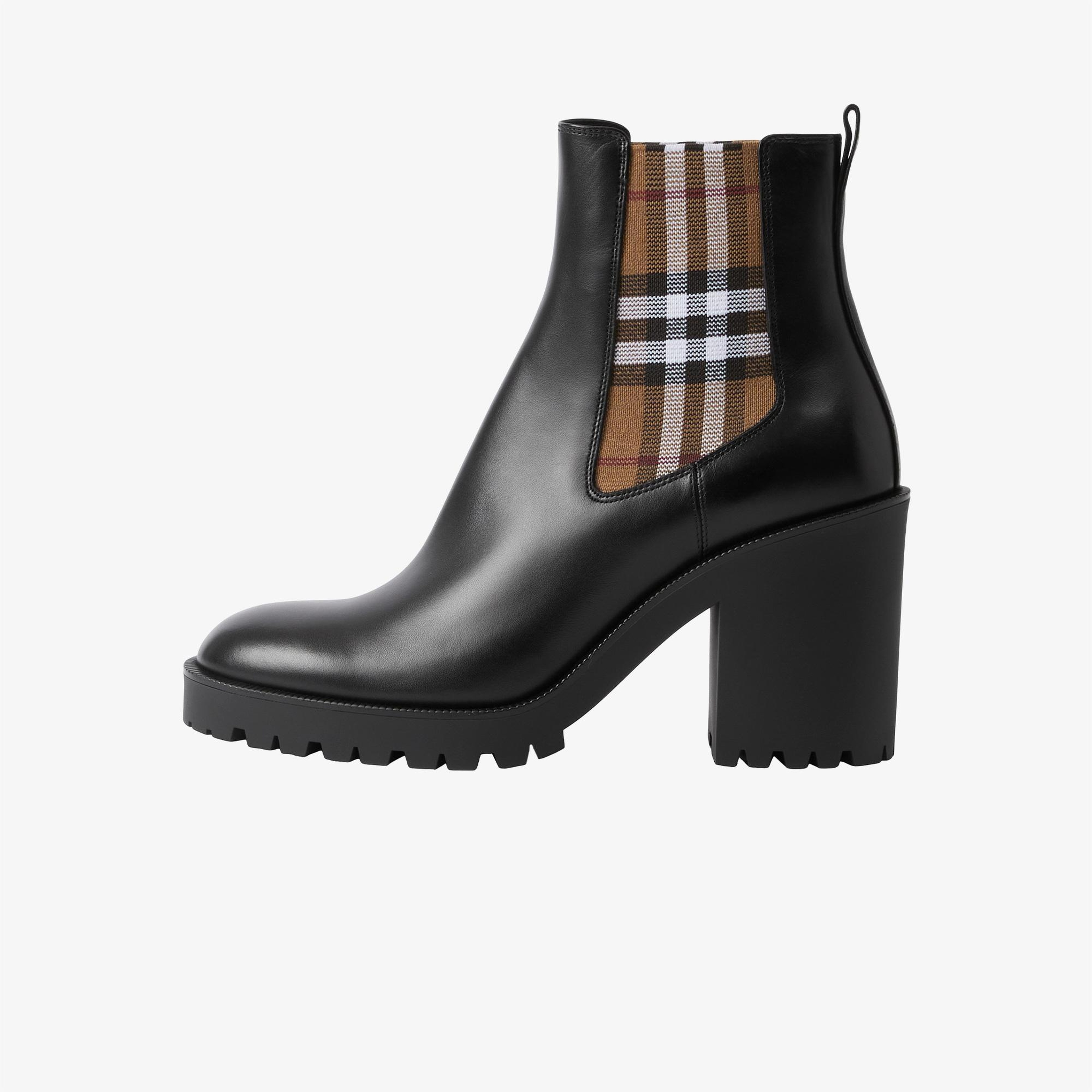 Burberry New Allostock Panel Leather Ankle Kadın Siyah Bot