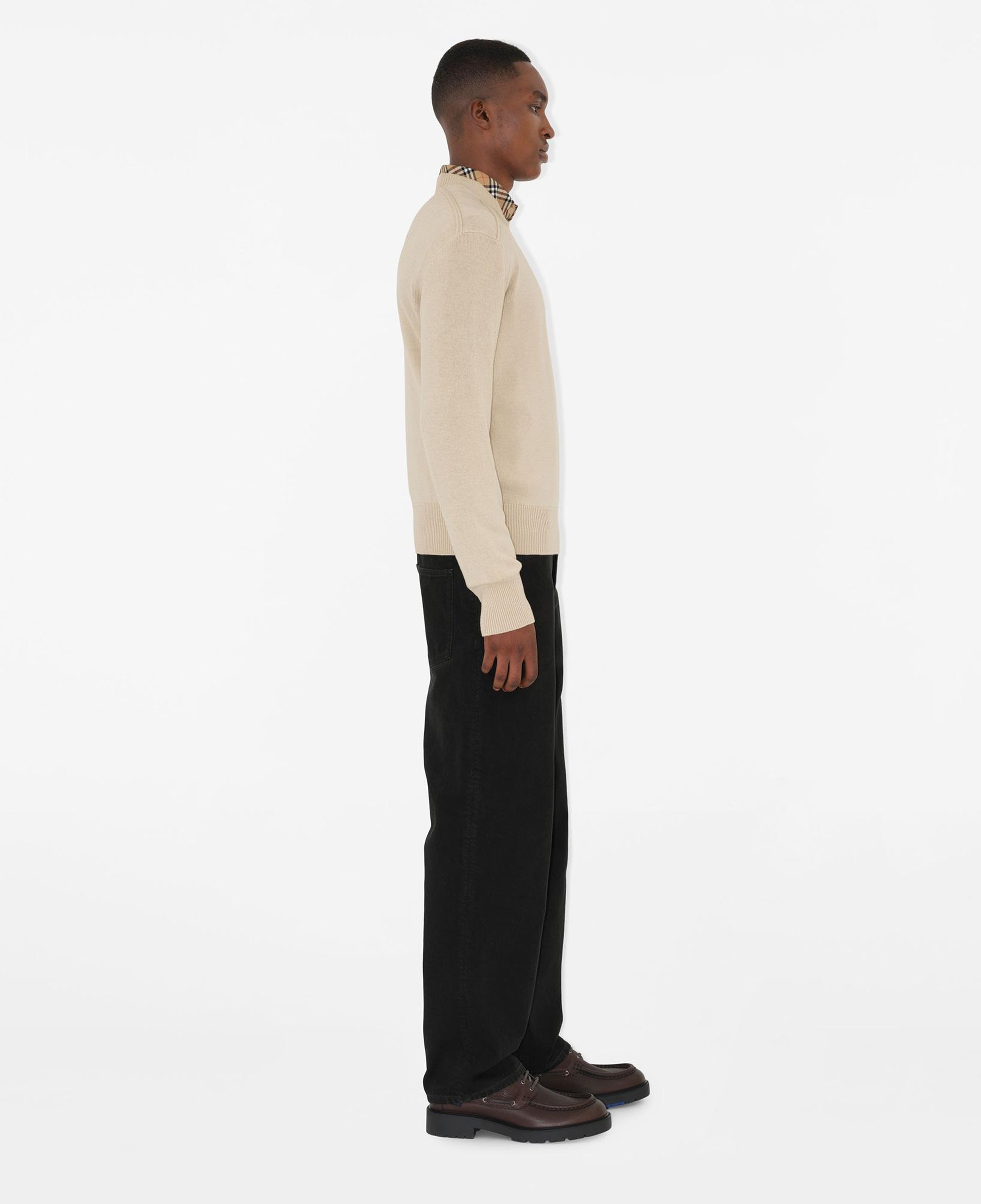 Burberry Smt Label Wool Erkek Krem Kazak