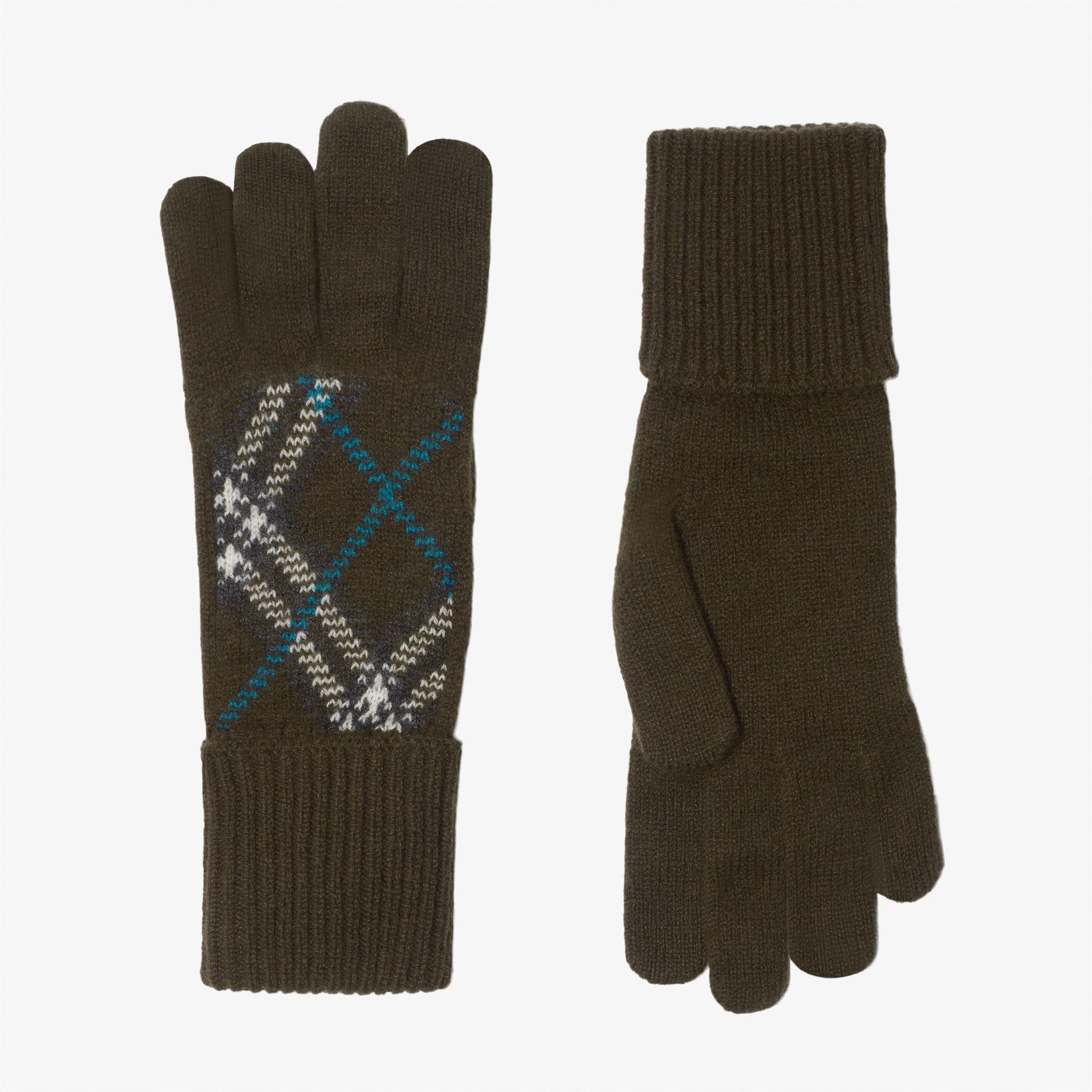 Burberry Haw Cashmere Blend Erkek Haki Eldiven