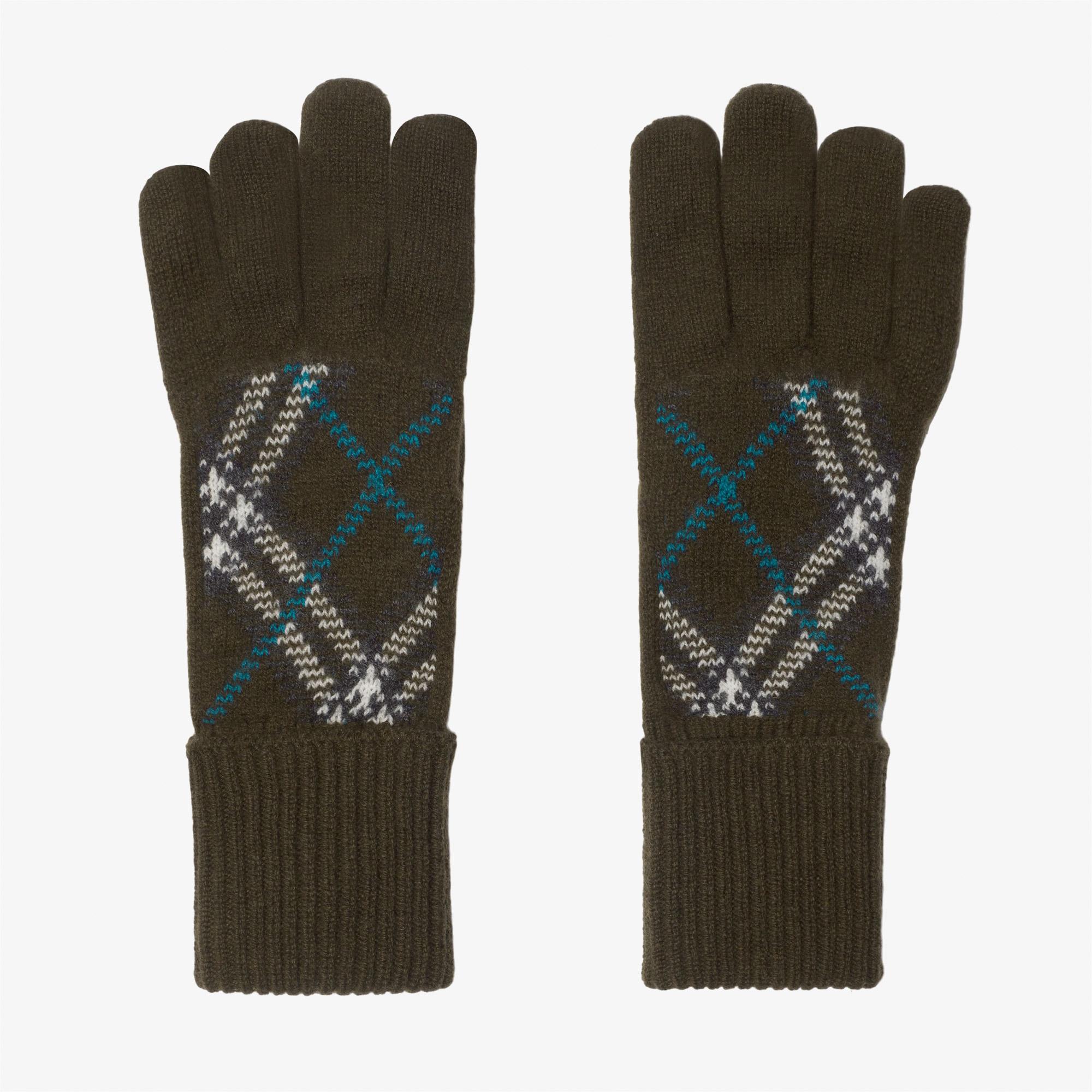 Burberry Haw Cashmere Blend Erkek Haki Eldiven