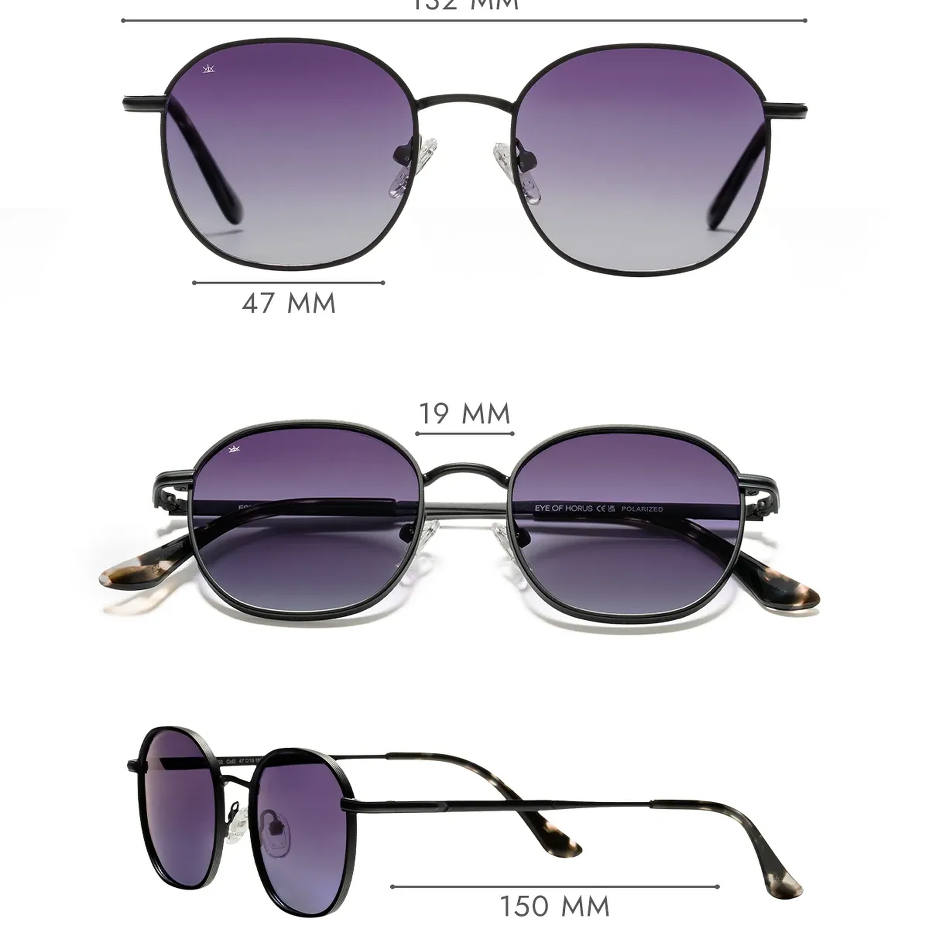 EOH4003 C3 Siyah Metal Unisex Güneş Gözlüğü