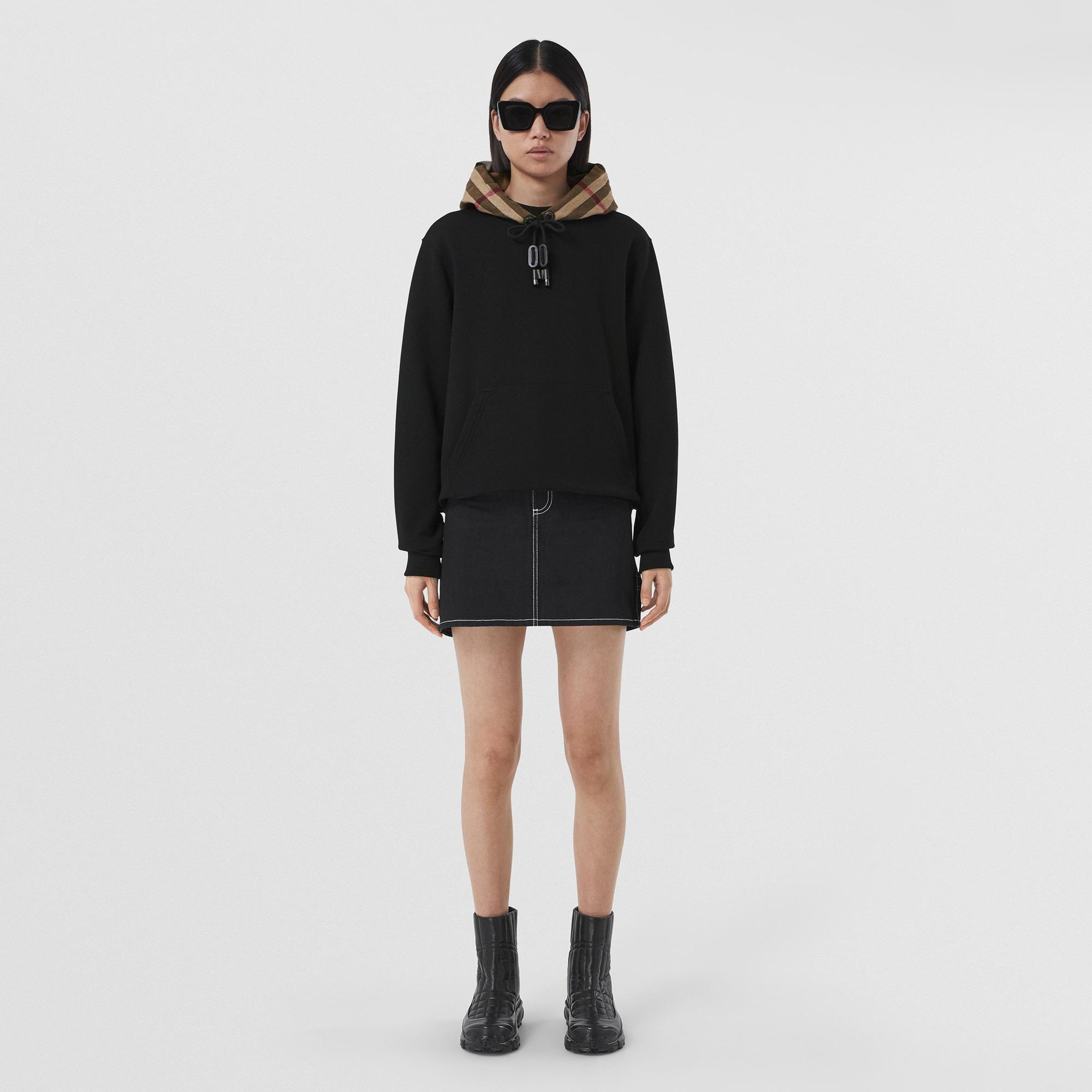 Burberry Poulter Hood Cotton Kadın Siyah Hoodie