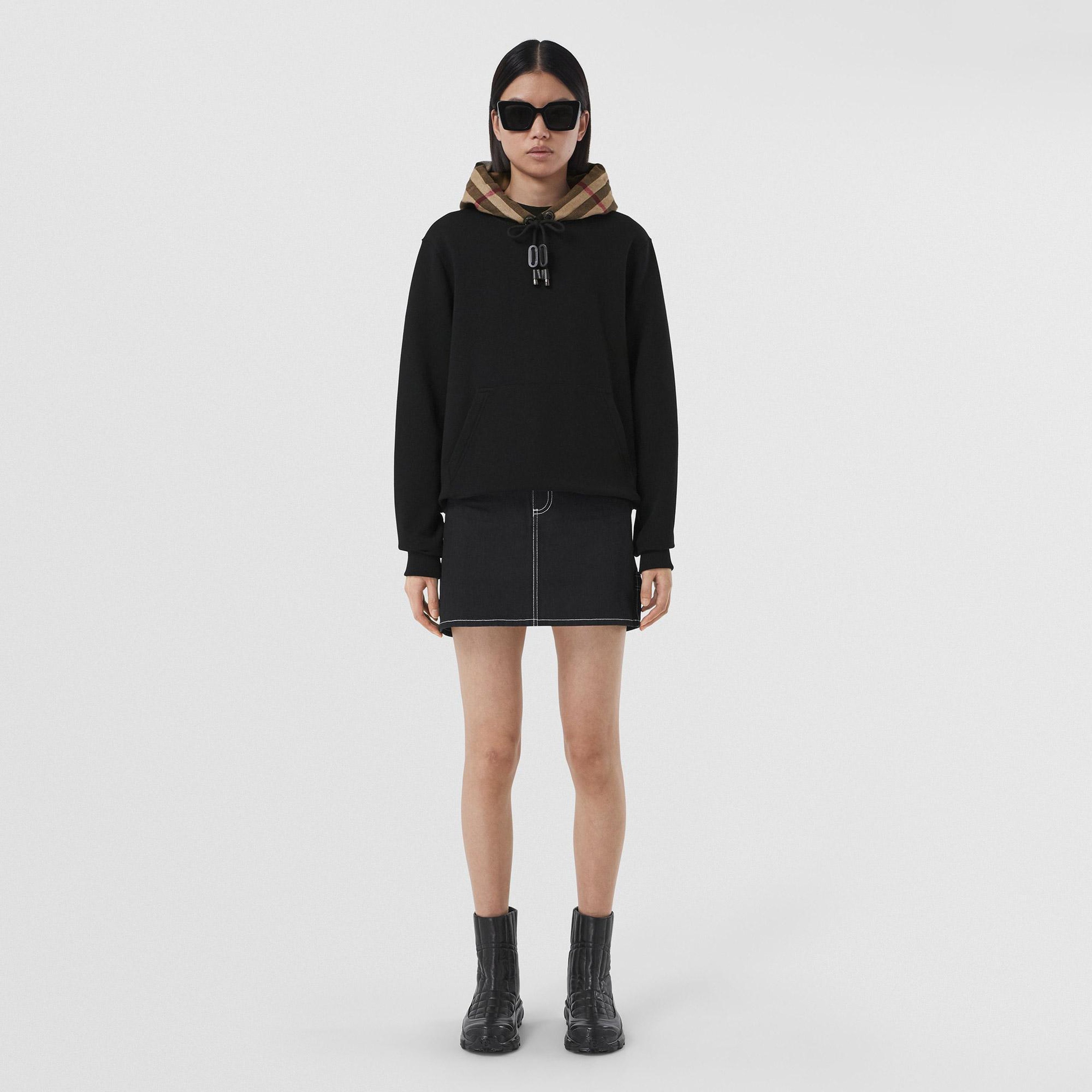 Burberry Poulter Hood Cotton Kadın Siyah Hoodie