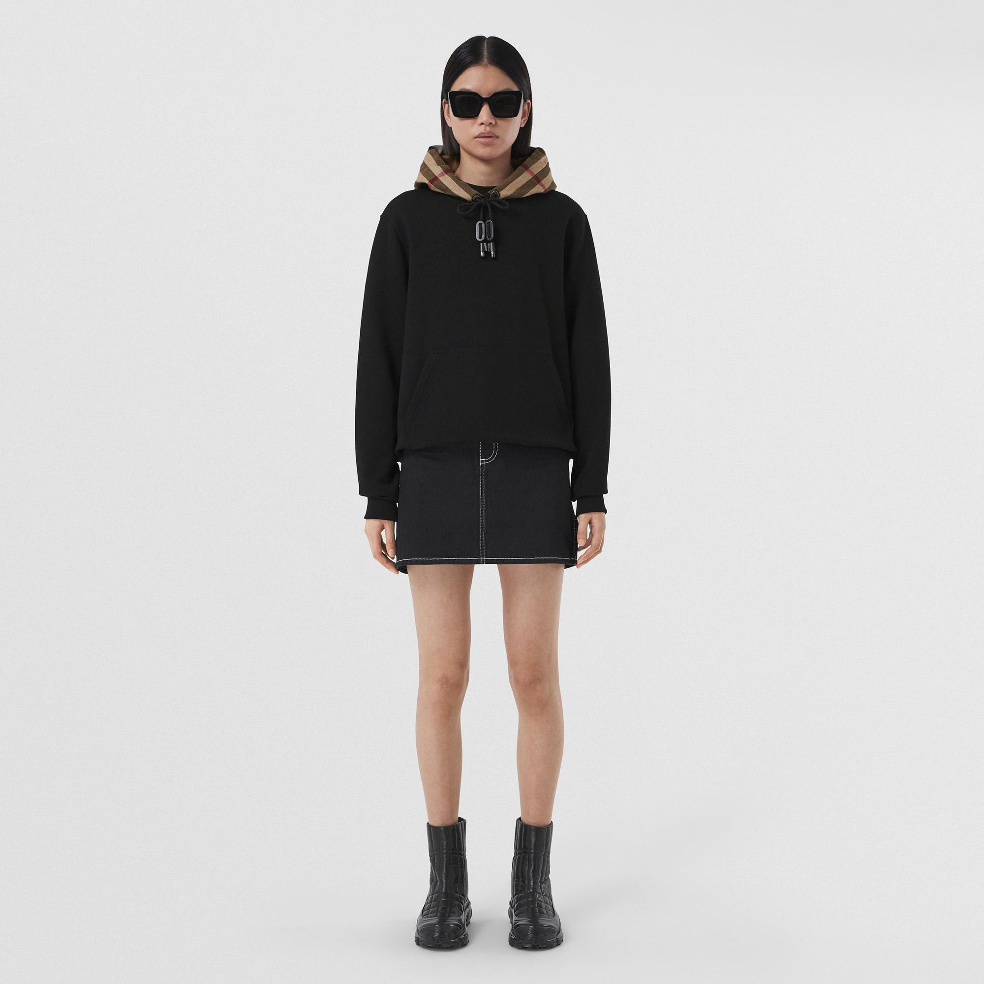 Burberry Poulter Hood Cotton Kadın Siyah Hoodie