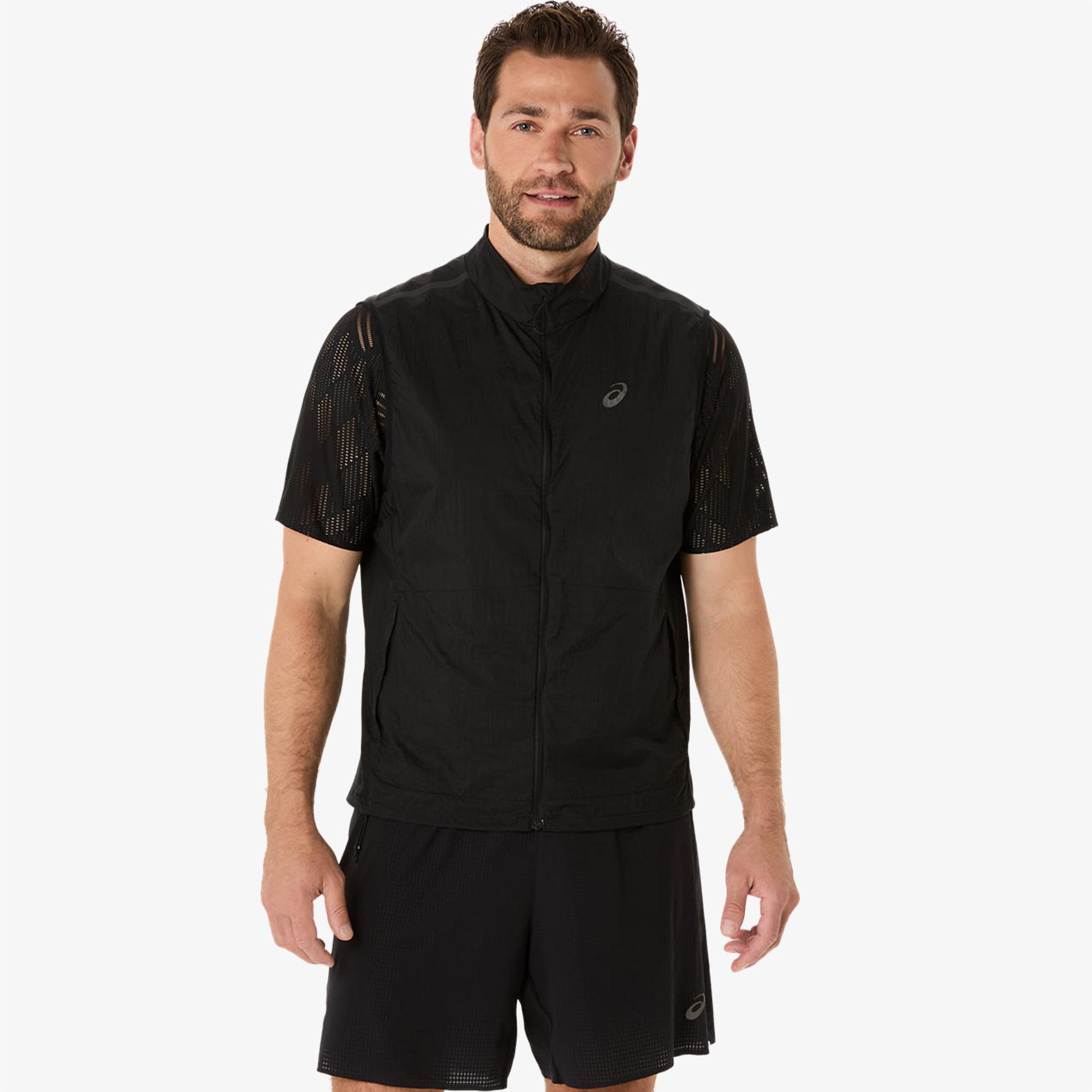 Asics Metarun Packable Gilet Erkek Siyah Koşu Yelek