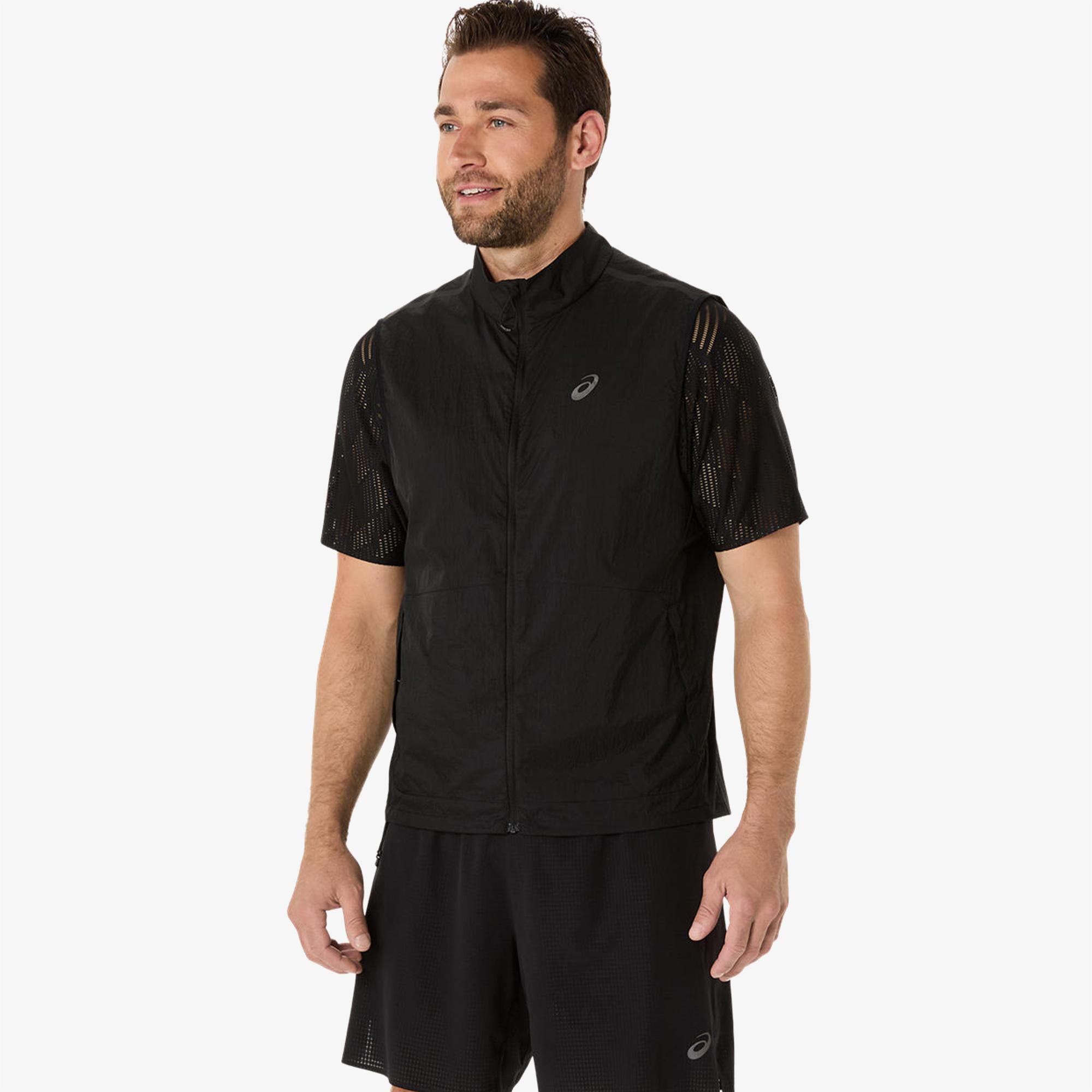Asics Metarun Packable Gilet Erkek Siyah Koşu Yelek