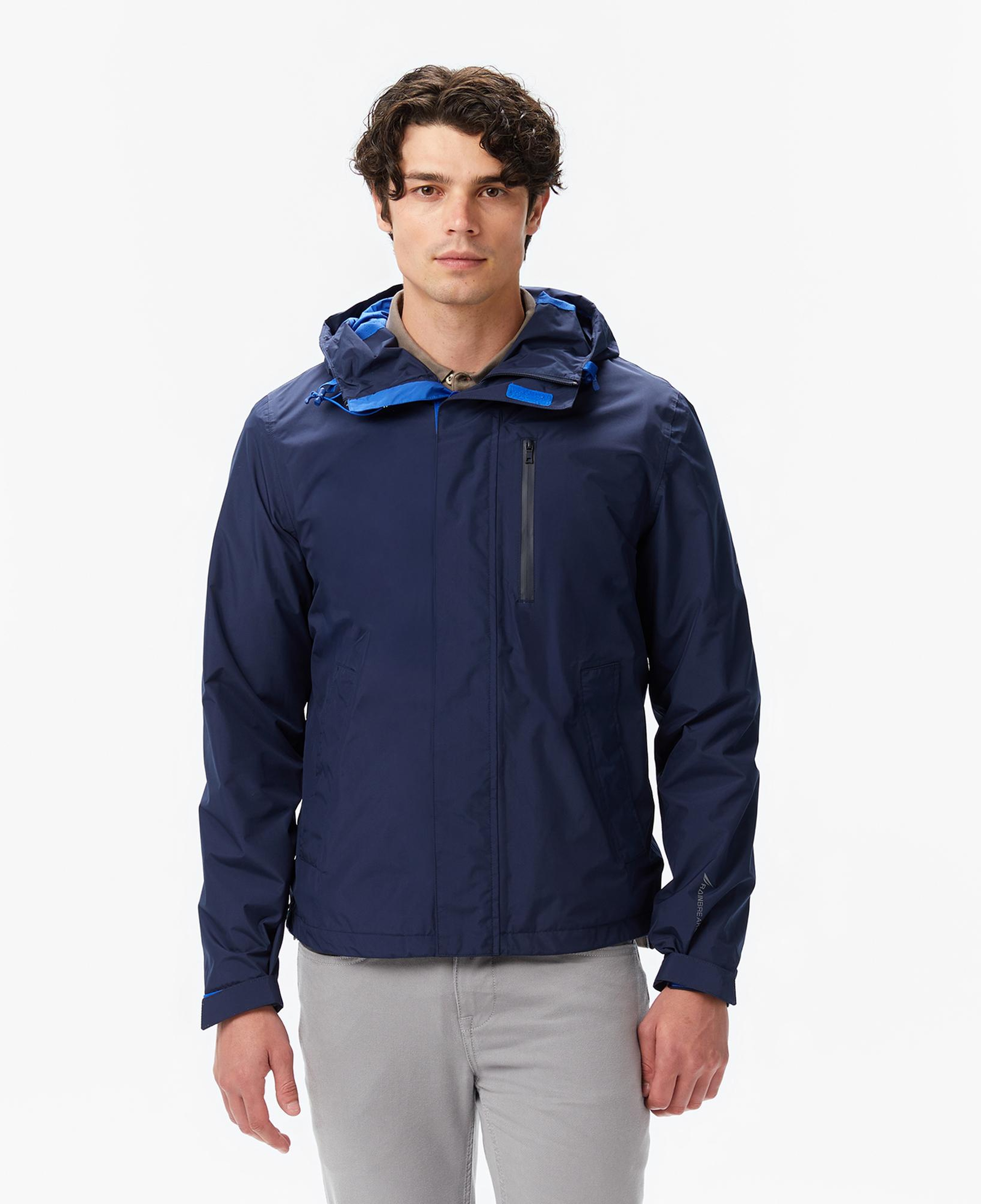 Nautica Erkek Lacivert Regular Fit Kapüşonlu Su Geçirmez Yağmurluk