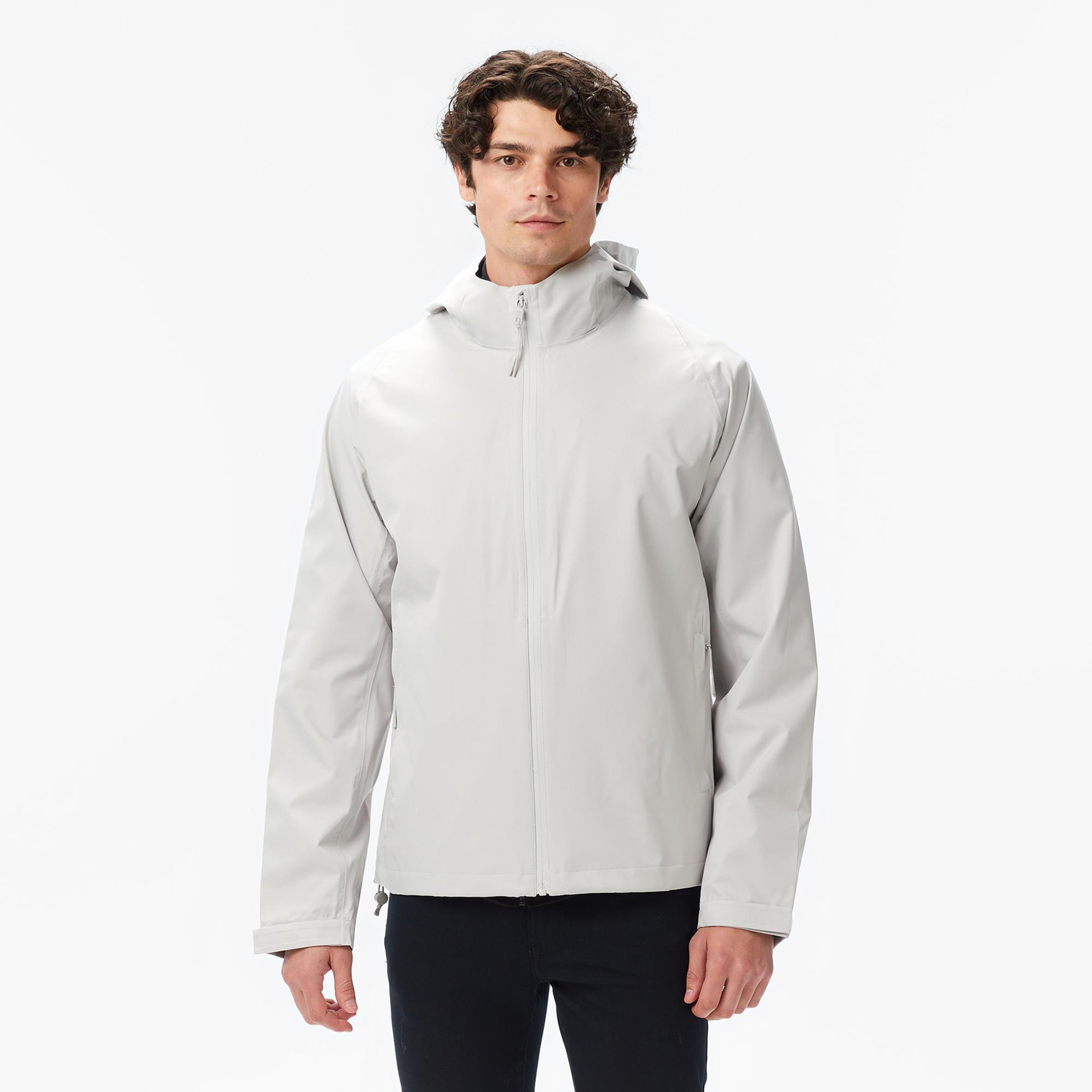 Nautica Erkek Gri Regular Fit Kapüşonlu Su Geçirmez Yağmurluk