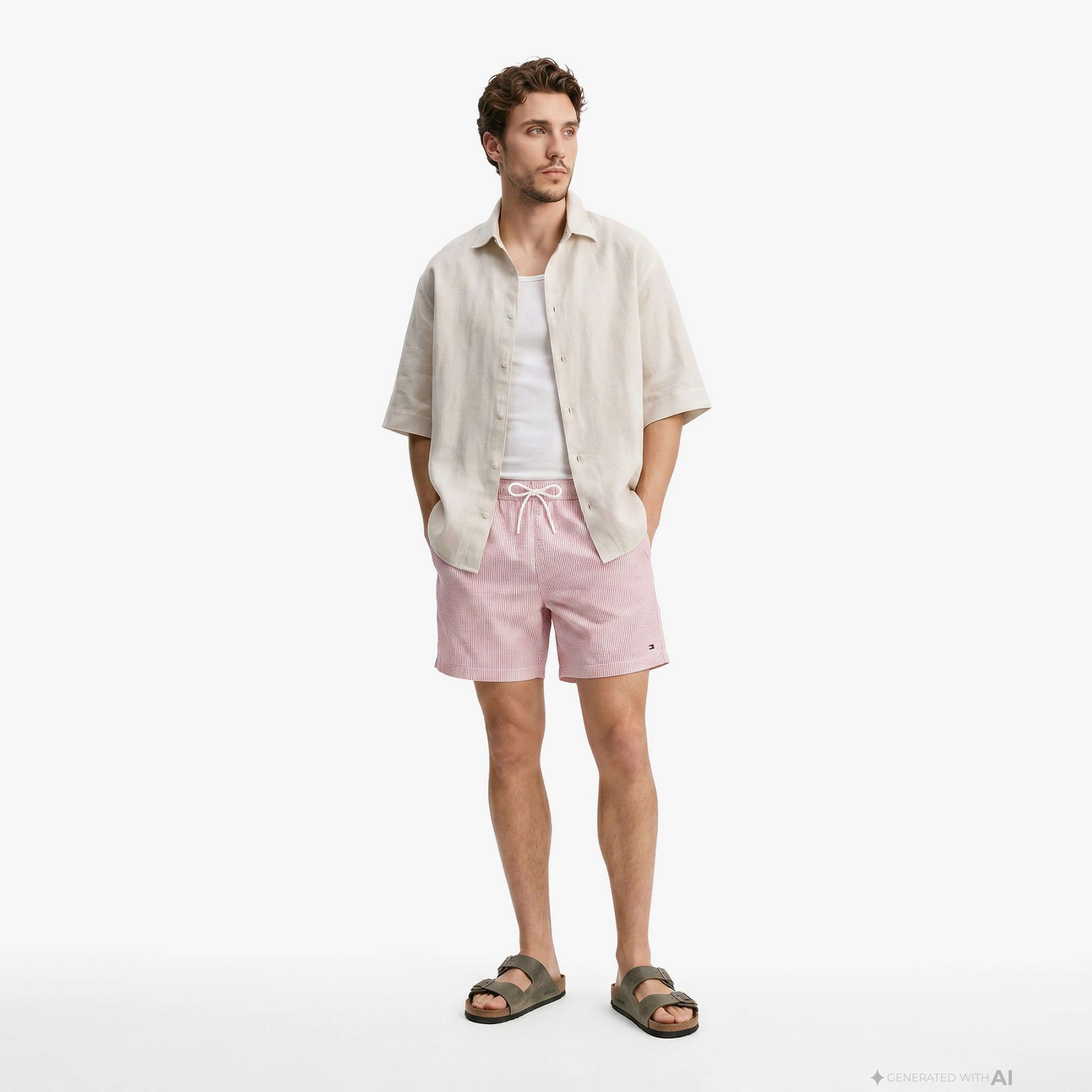 Tommy Hilfiger Essentials Erkek Kırmızı Deniz Şortu