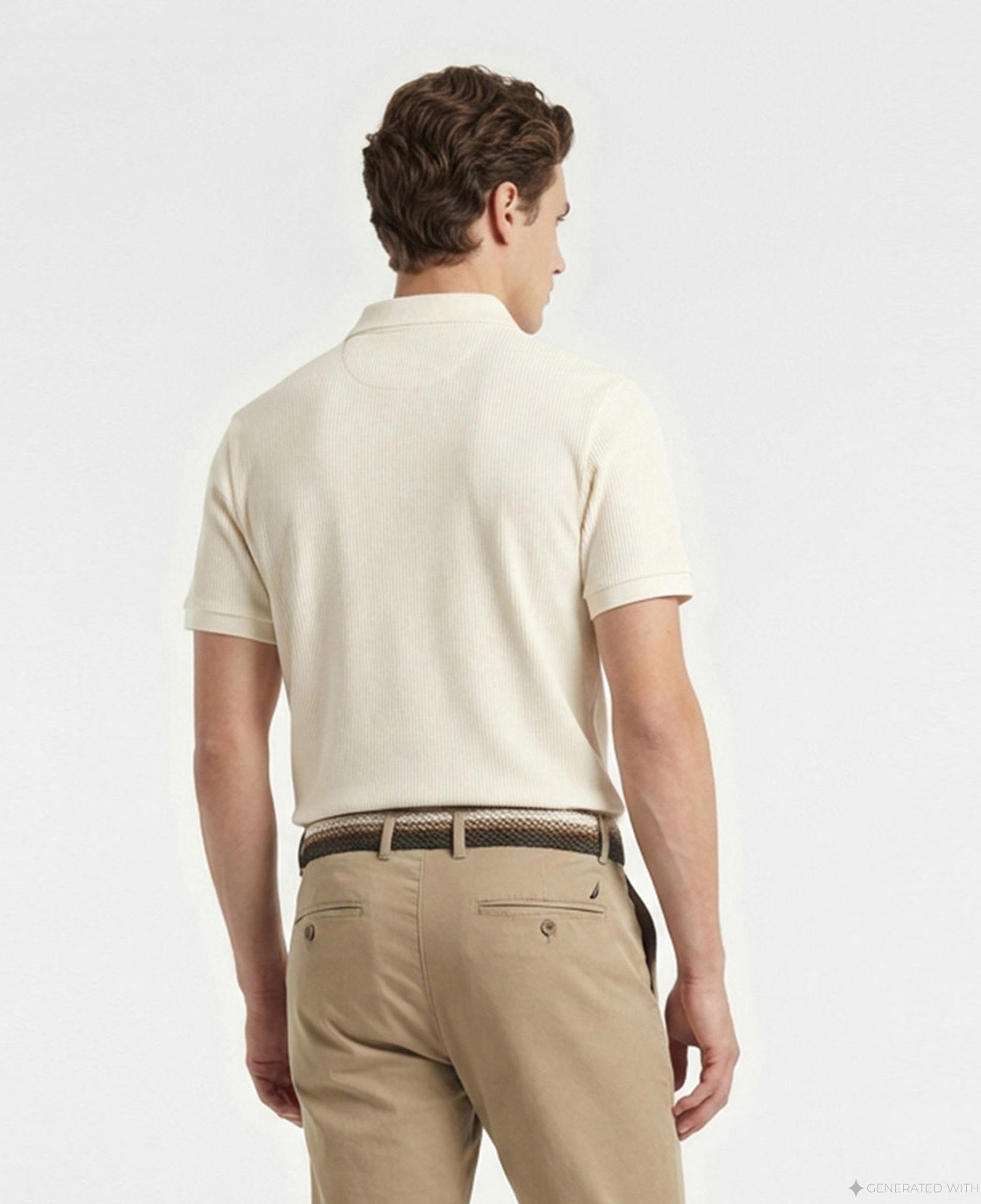 Nautica Erkek Krem Slim Fit Polo Yaka T-Shirt