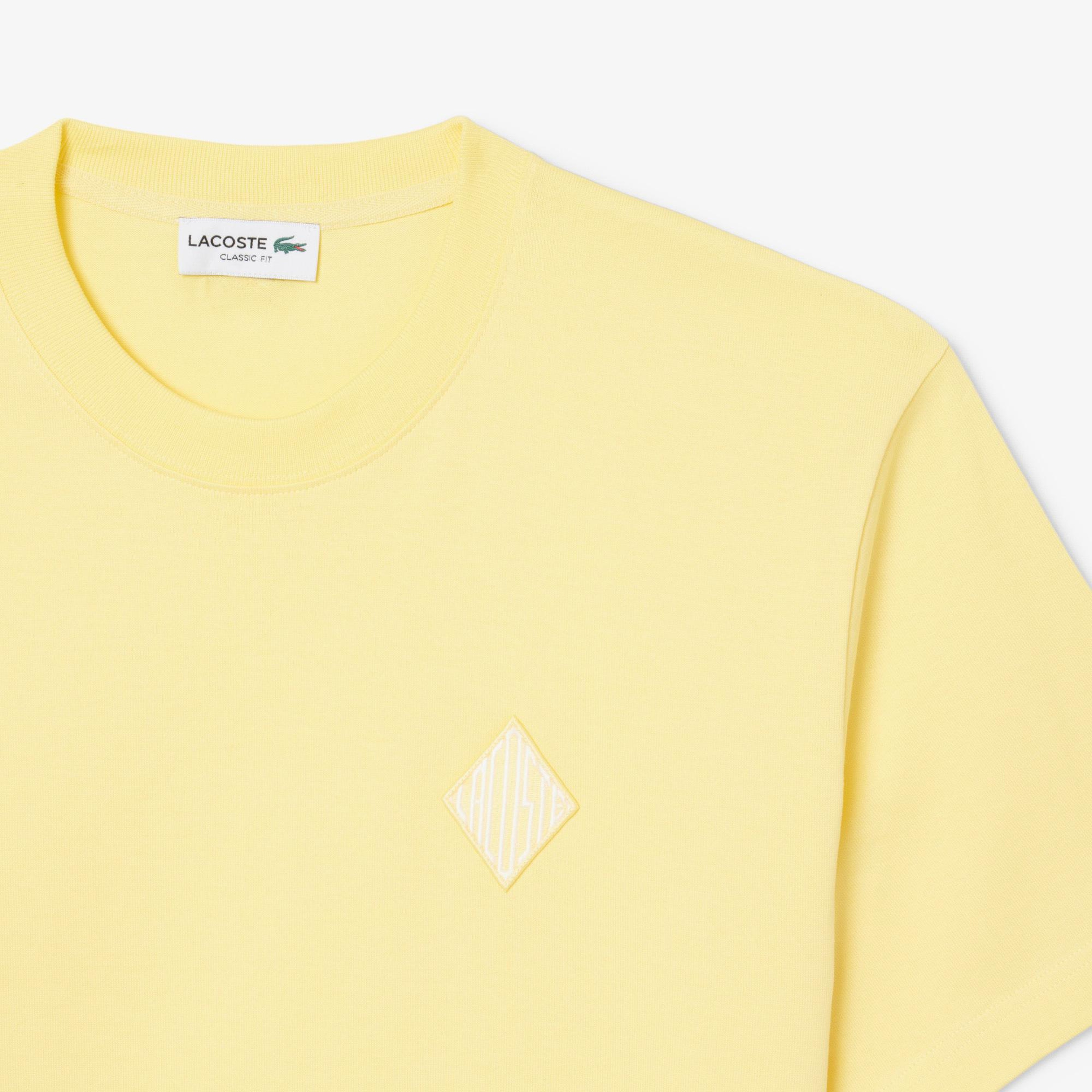 Lacoste Erkek Classic Fit Bisiklet Yaka Sarı T-Shirt
