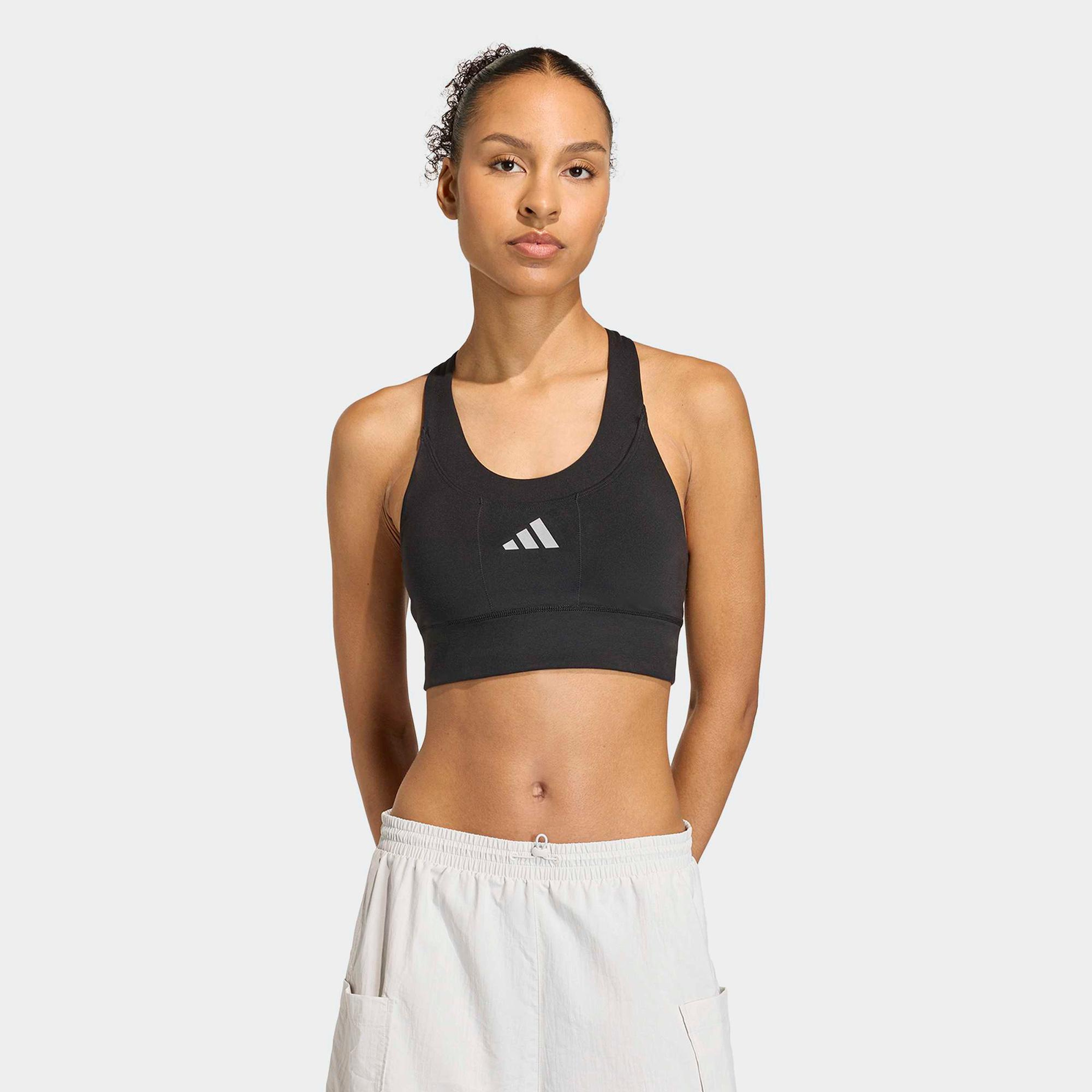 adidas Adi365 Running Cepli Orta Destekli Kadın Siyah Antrenman Bra