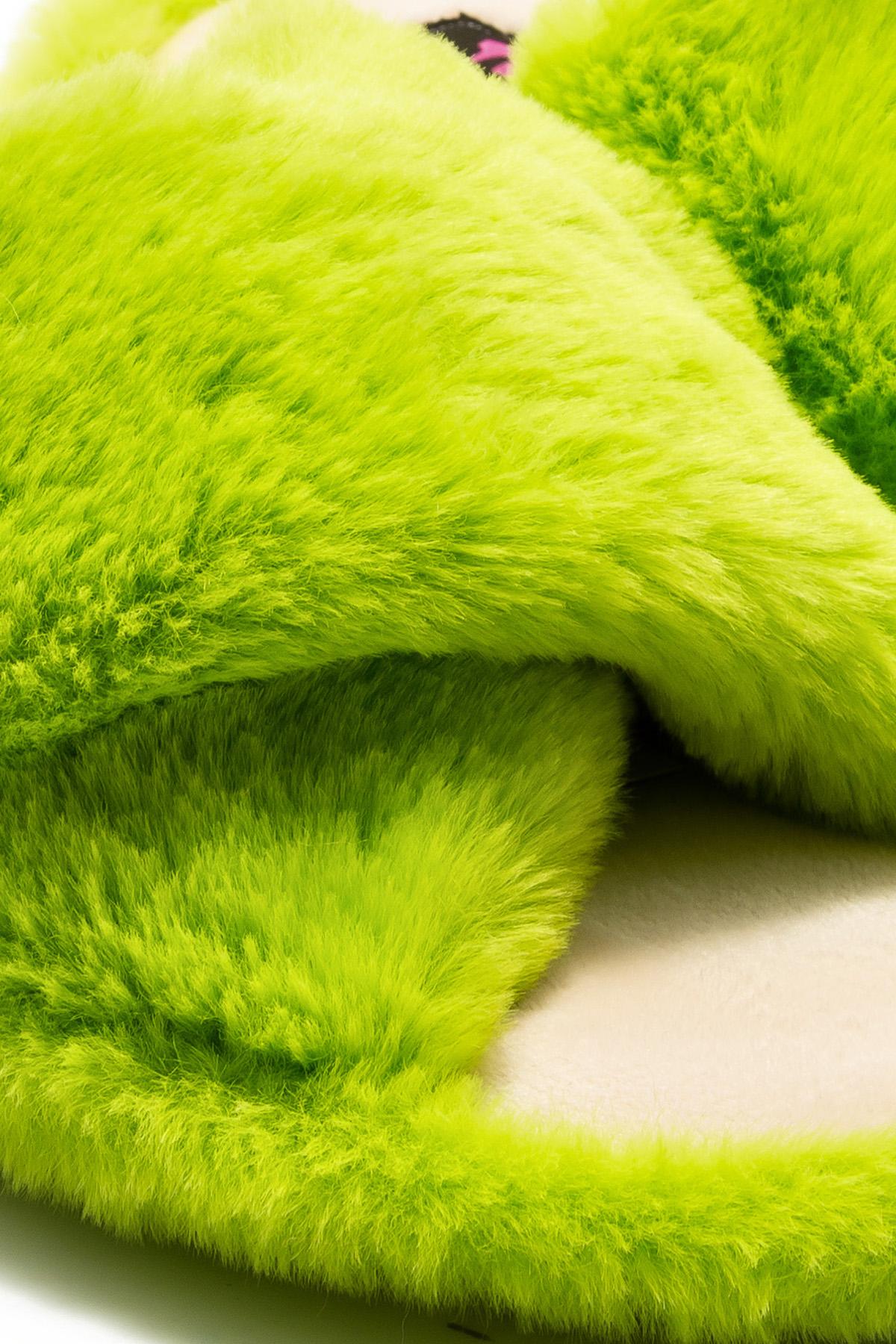 Çapraz Peluş Kadın Ev Terliği Yeşil 36/41
