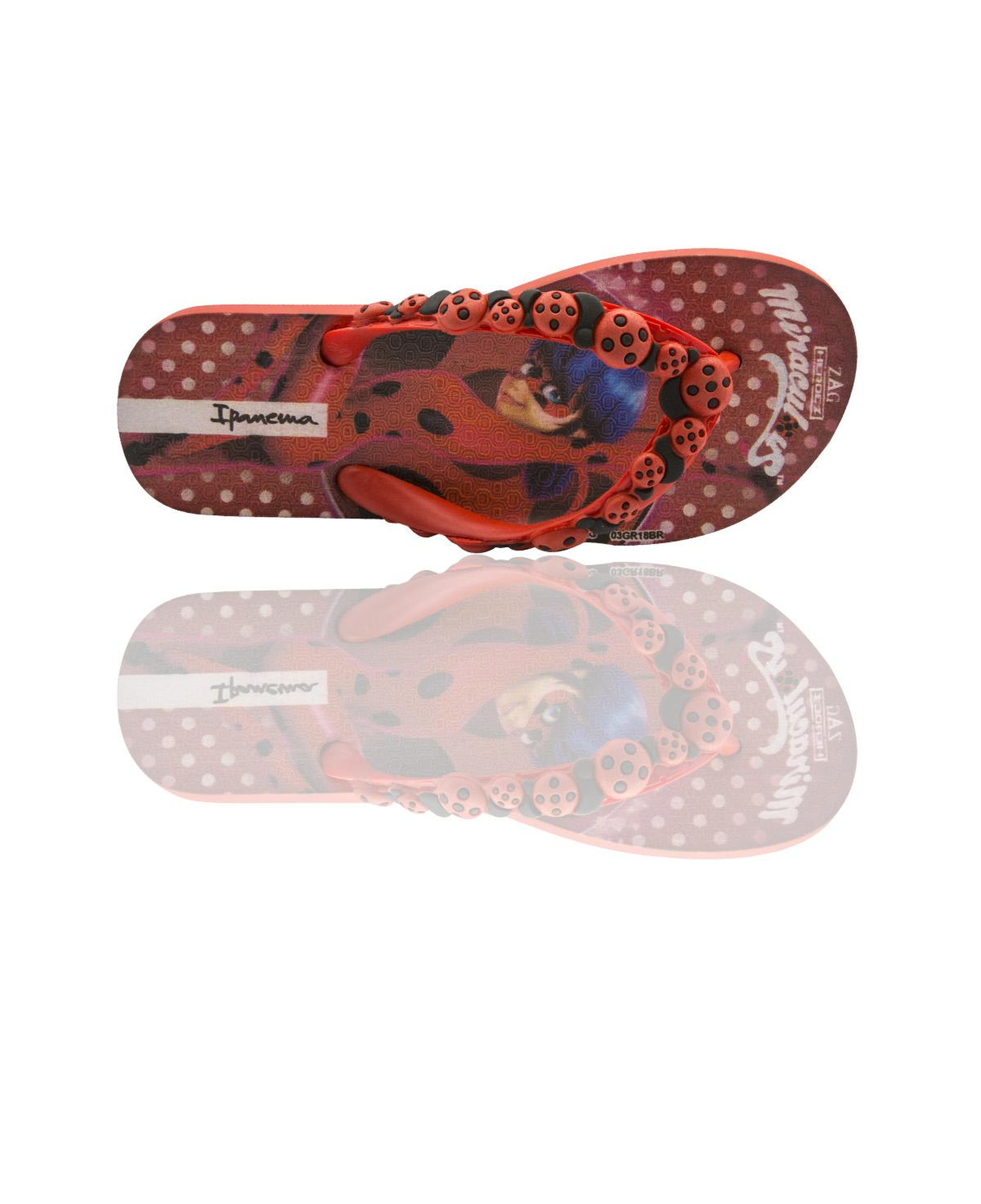 Ladybug Çocuk Parmak Arası Terlik Siyah Kırmızı 30/35