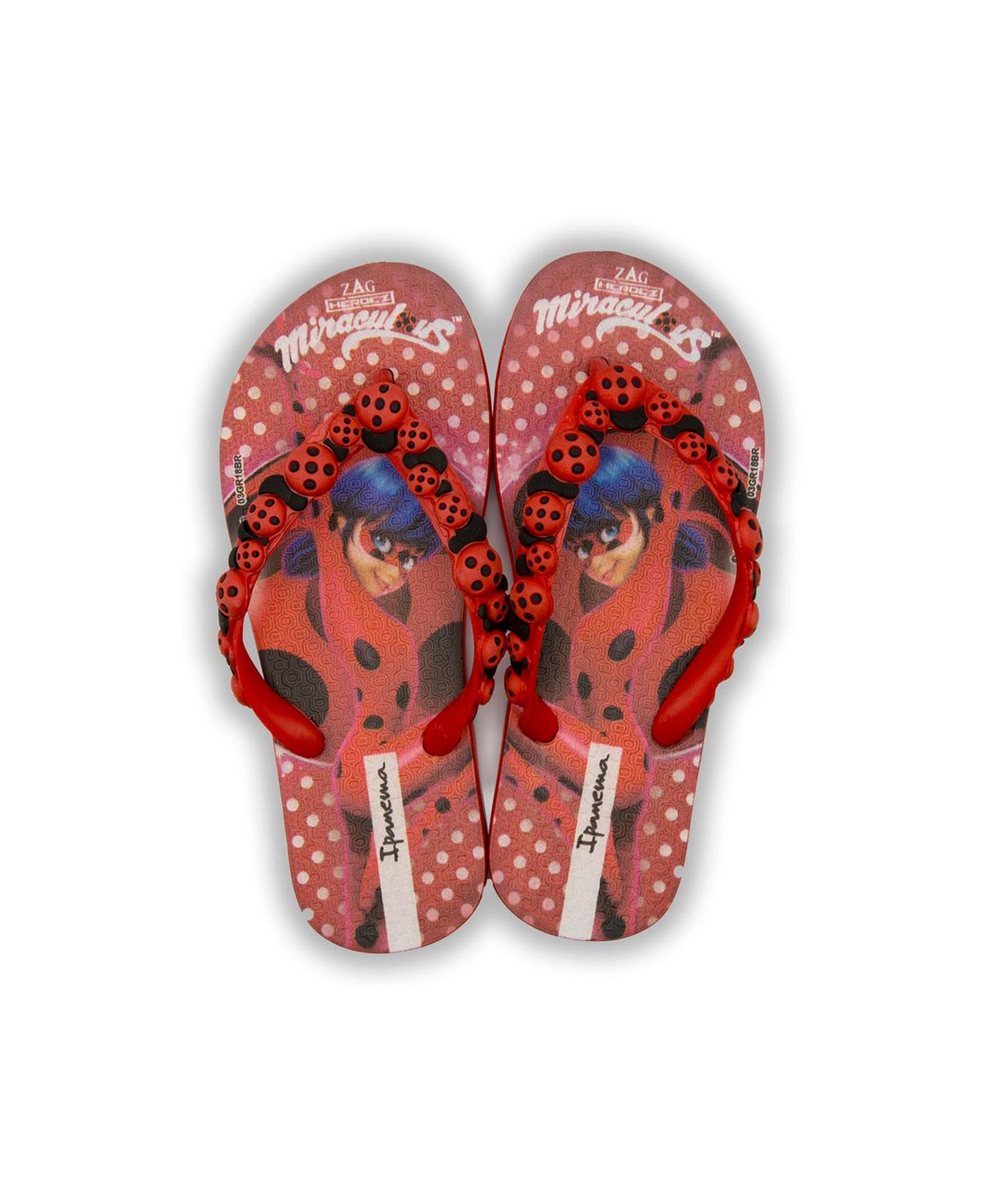 Ladybug Çocuk Parmak Arası Terlik Siyah Kırmızı 30/35