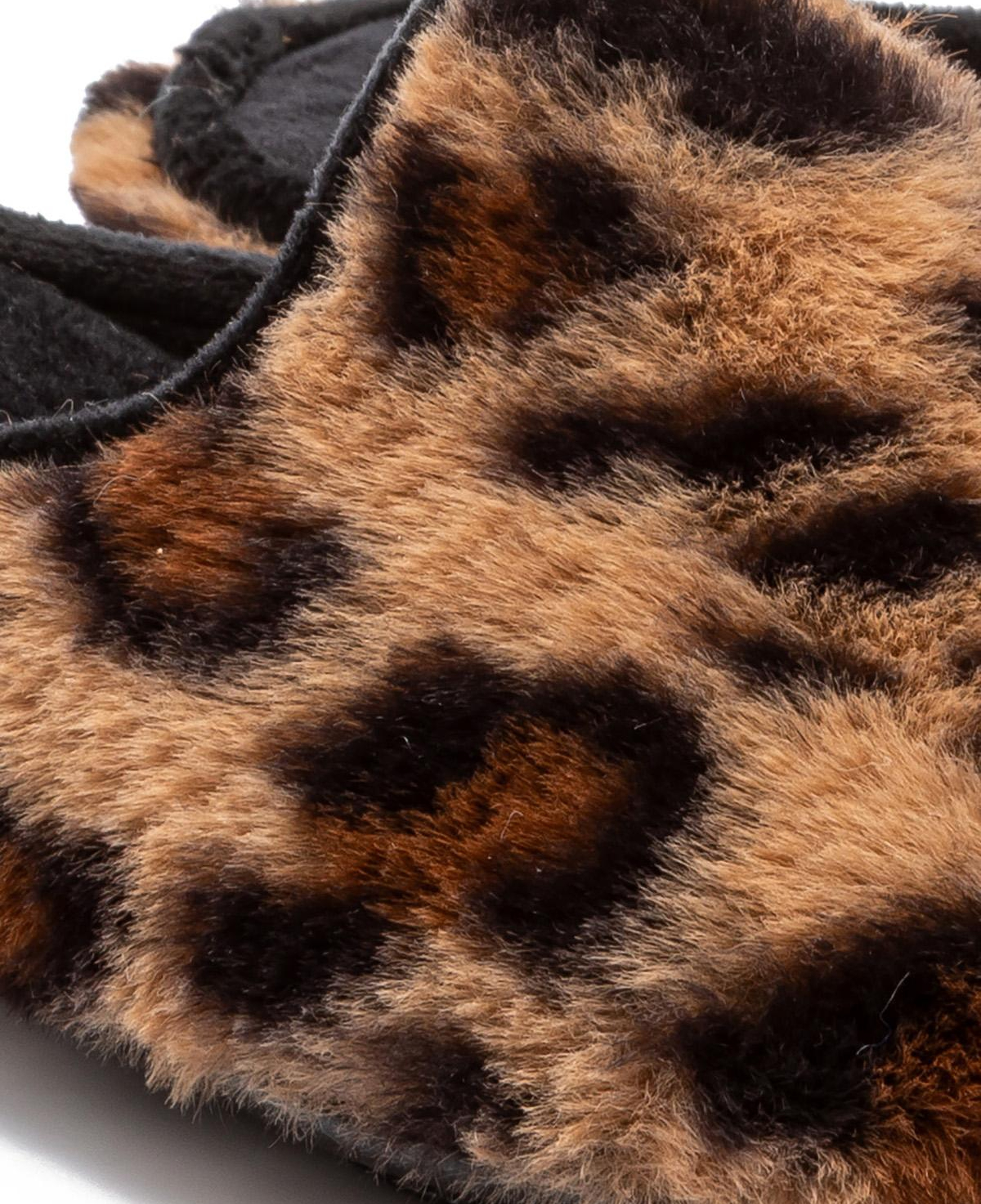 Leopar Kadın Peluş Ev Terliği Siyah 37/41