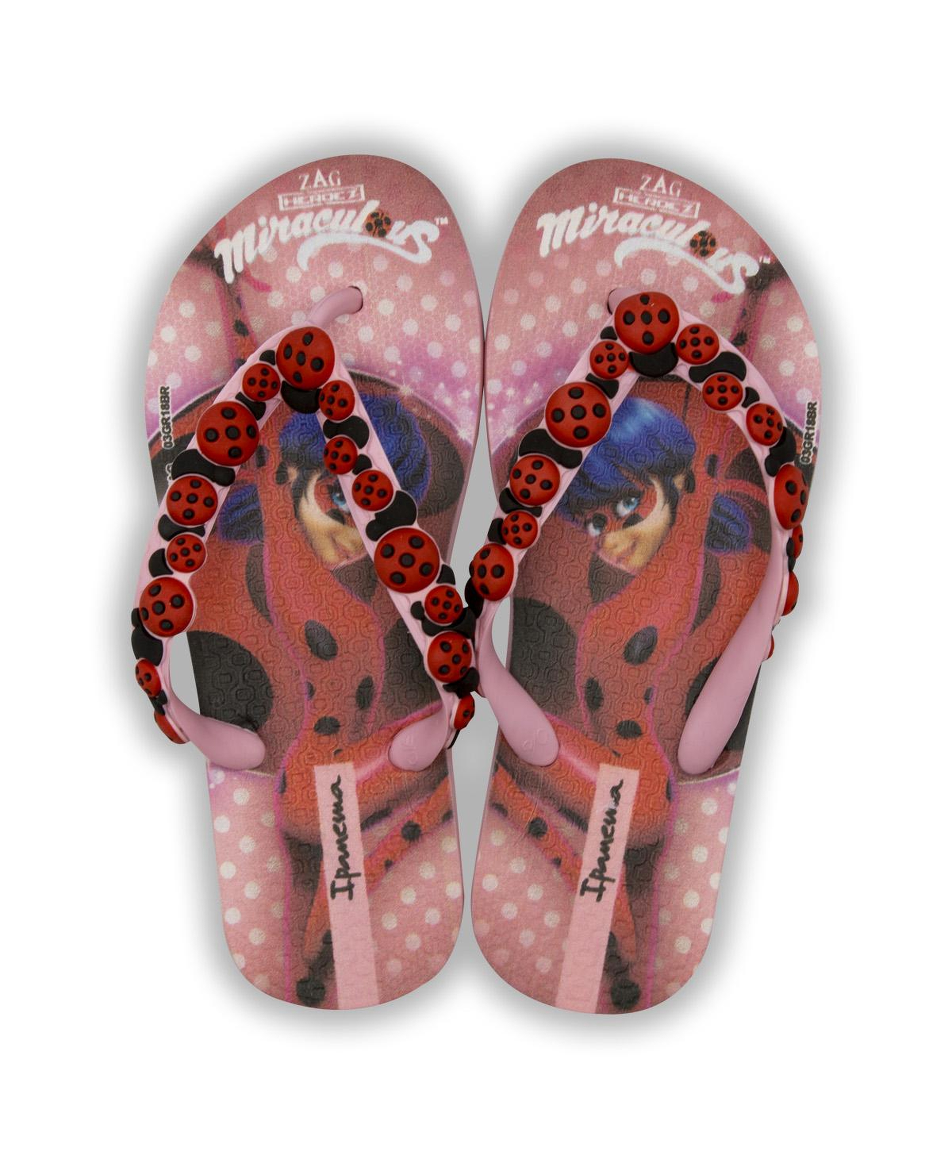 Ladybug Çocuk Parmak Arası Terlik Pembe Kırmızı 30/35