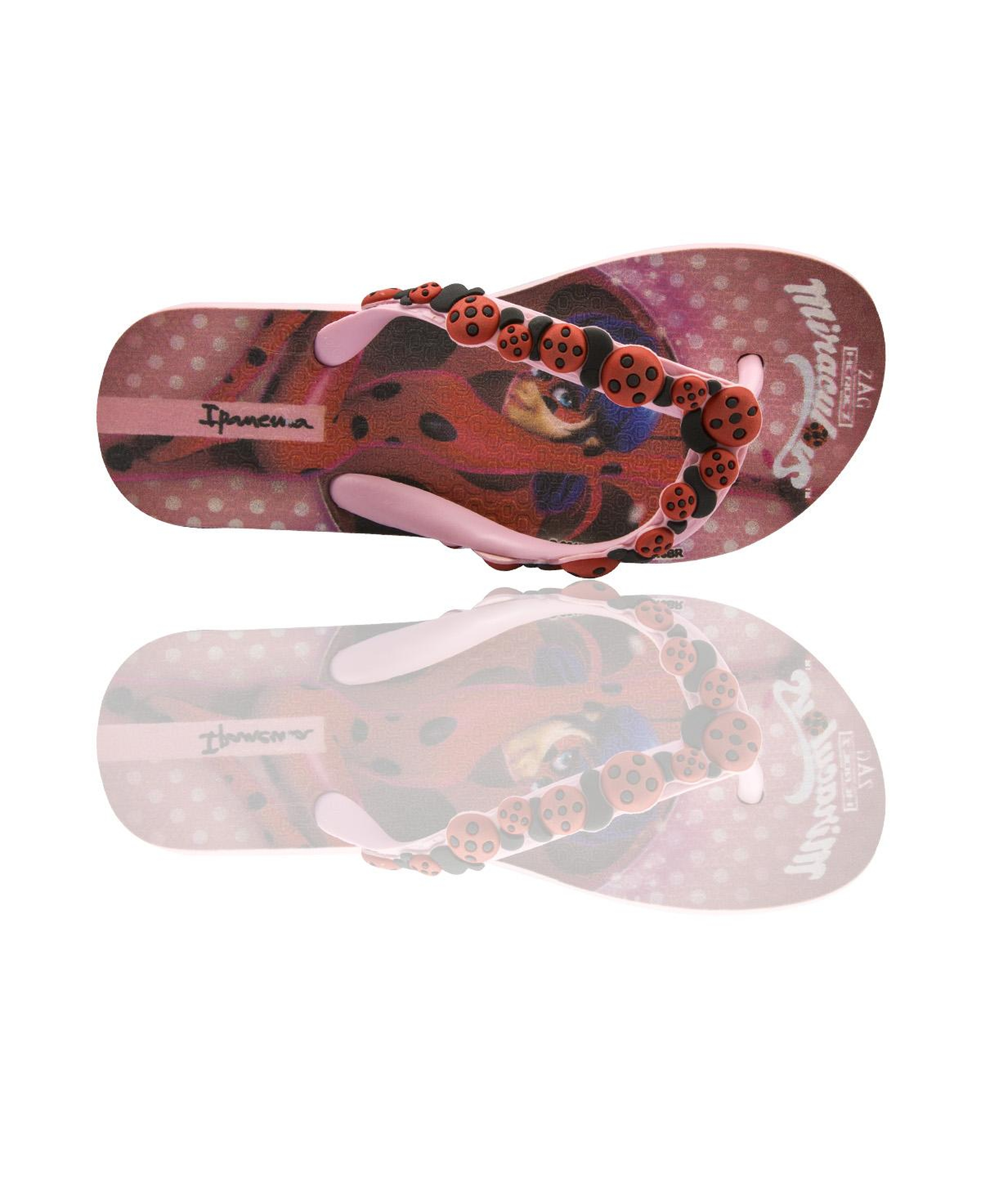 Ladybug Çocuk Parmak Arası Terlik Pembe Kırmızı 30/35