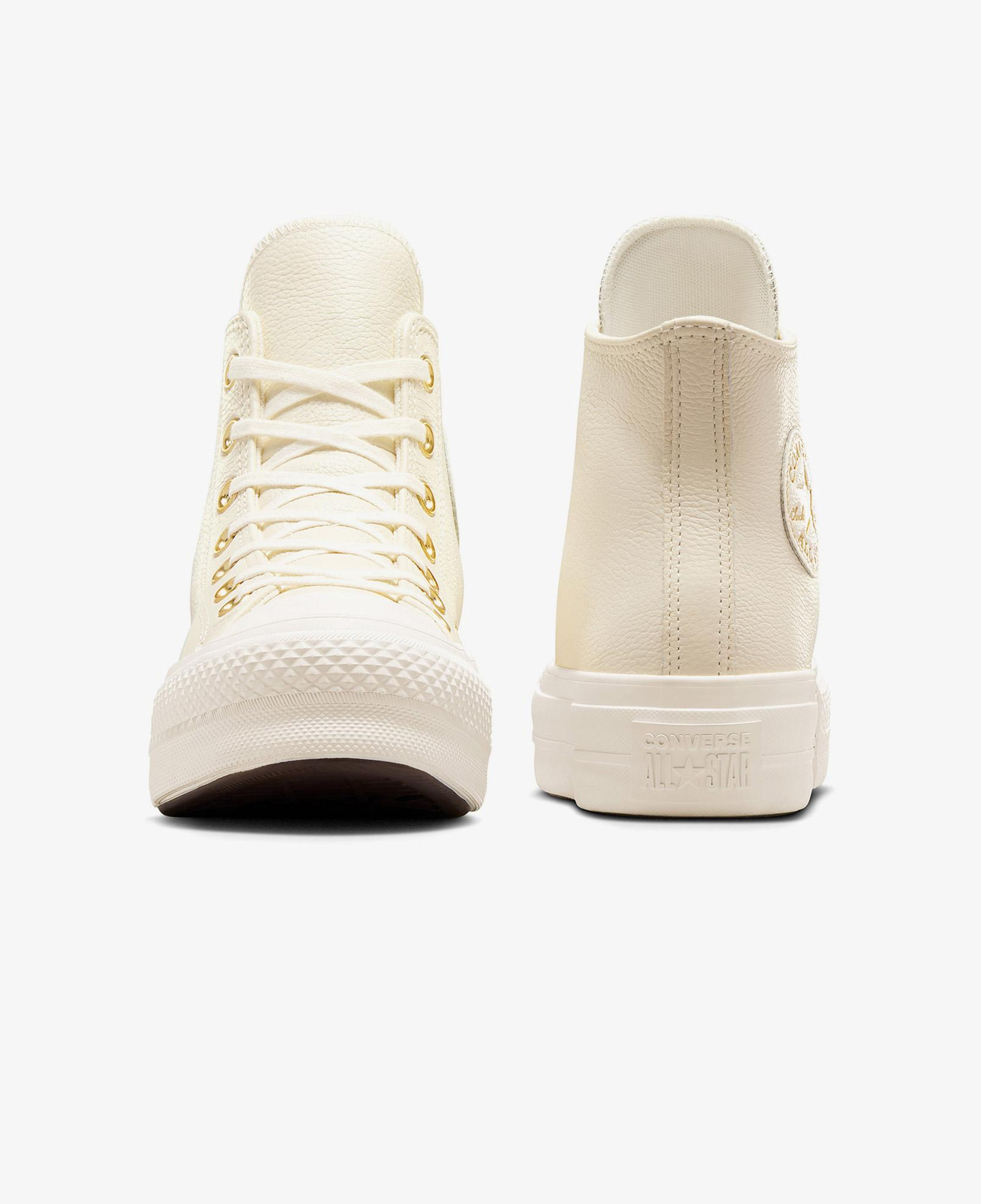 Converse Chuck Taylor All Star Lift Kadın Krem Deri Platform Sneaker
