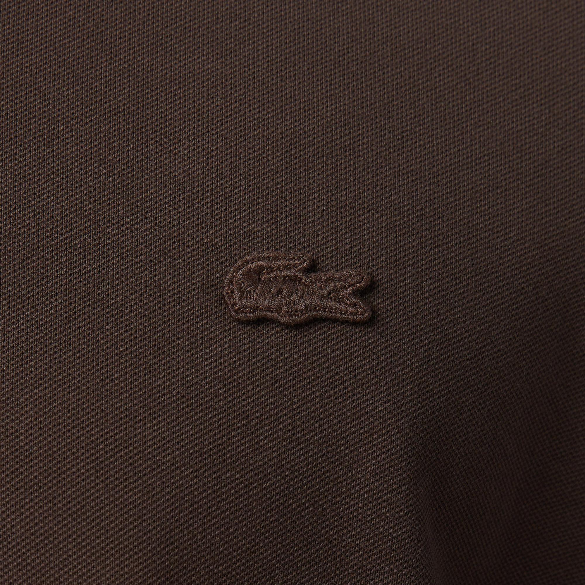 Erkek Regular Fit Uzun Kollu Kahverengi Paris Polo