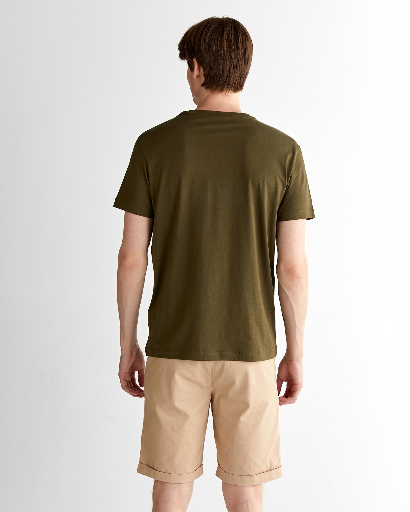 GANT Erkek Yeşil Regular Fit Bisiklet Yaka T-Shirt