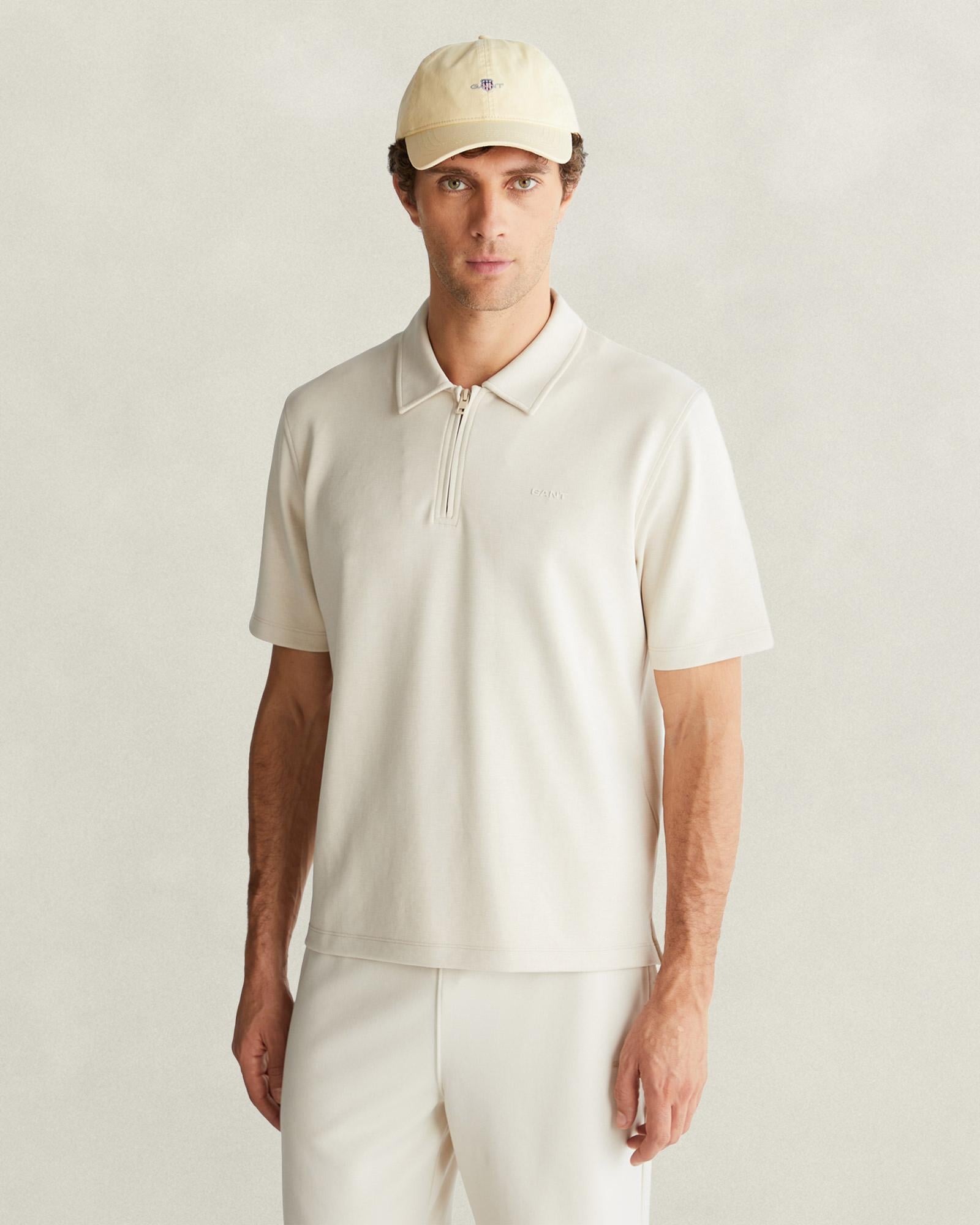 GANT Erkek Bej Relaxed Fit Polo Yaka T-Shirt