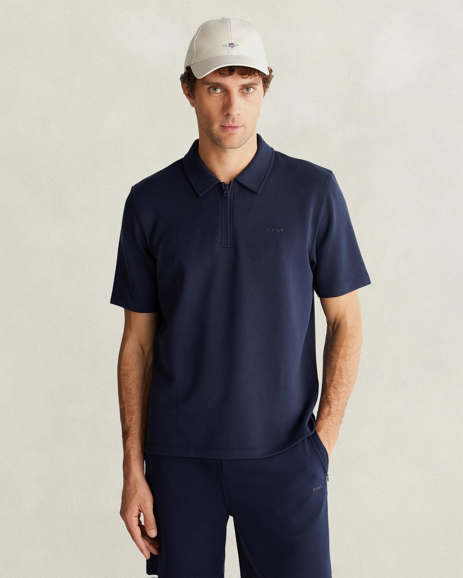 GANT Erkek Lacivert Relaxed Fit Polo Yaka T-Shirt