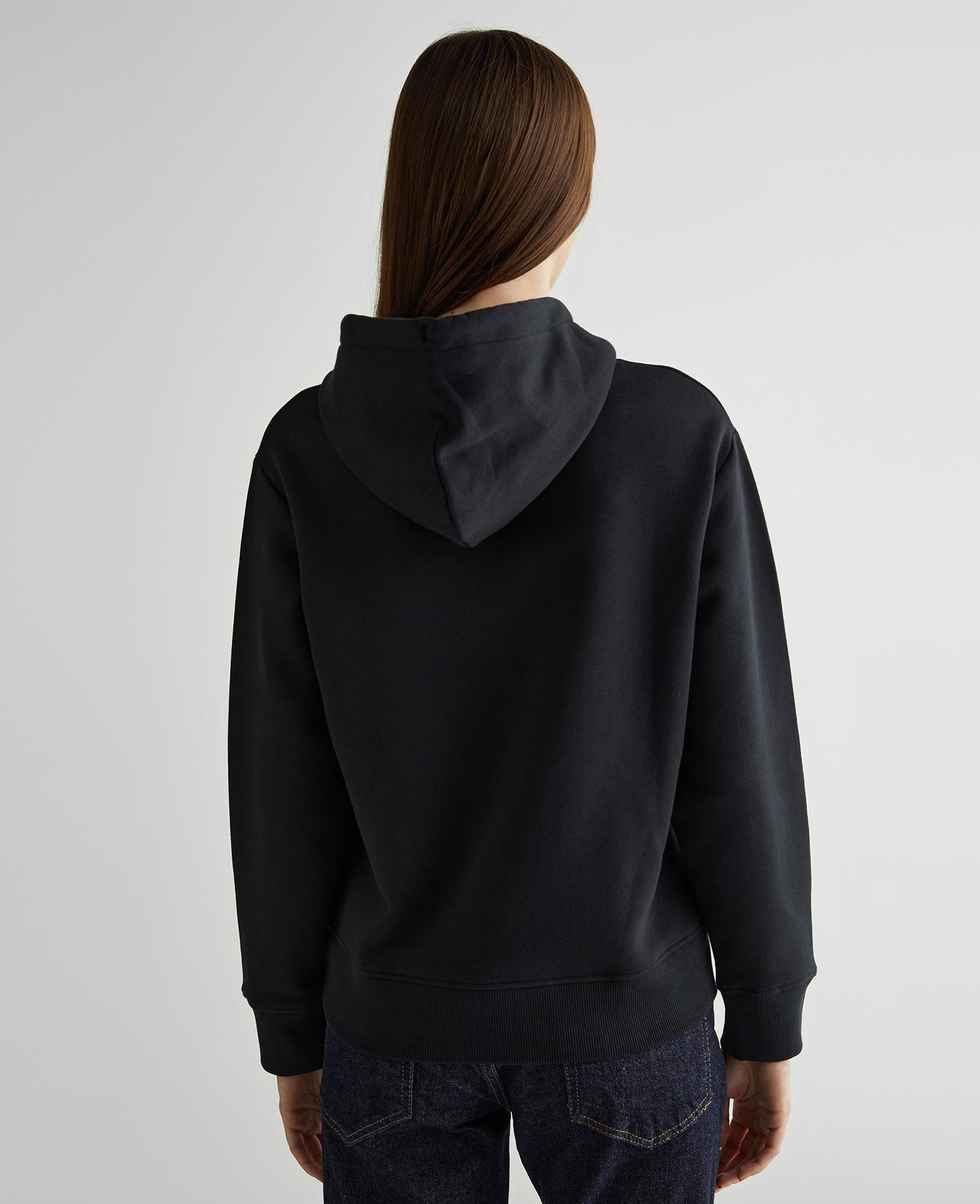 GANT Kadın Siyah Relaxed Fit Kapüşonlu Logolu Sweatshirt