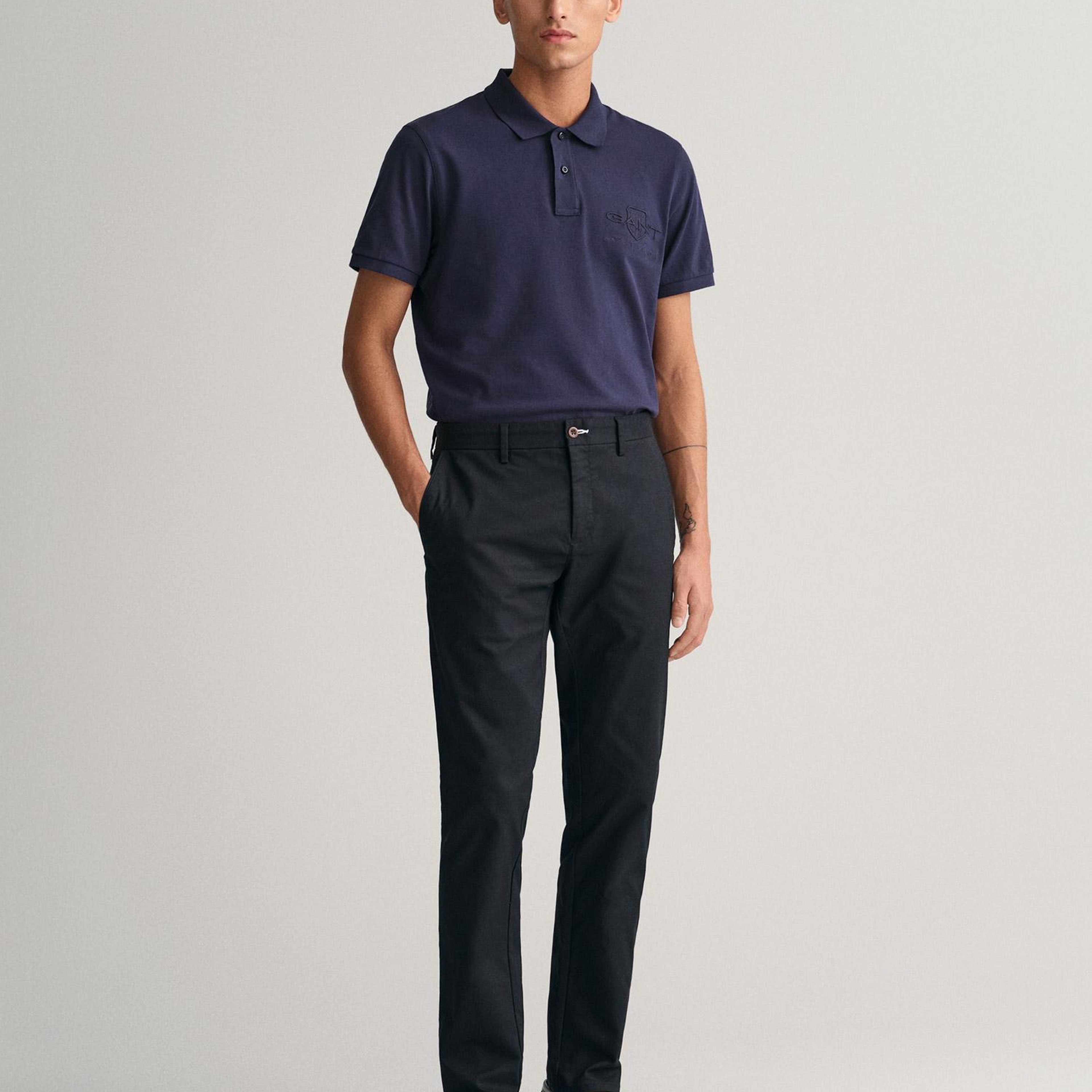 GANT Erkek Siyah Slim Fit Chino Pantolon