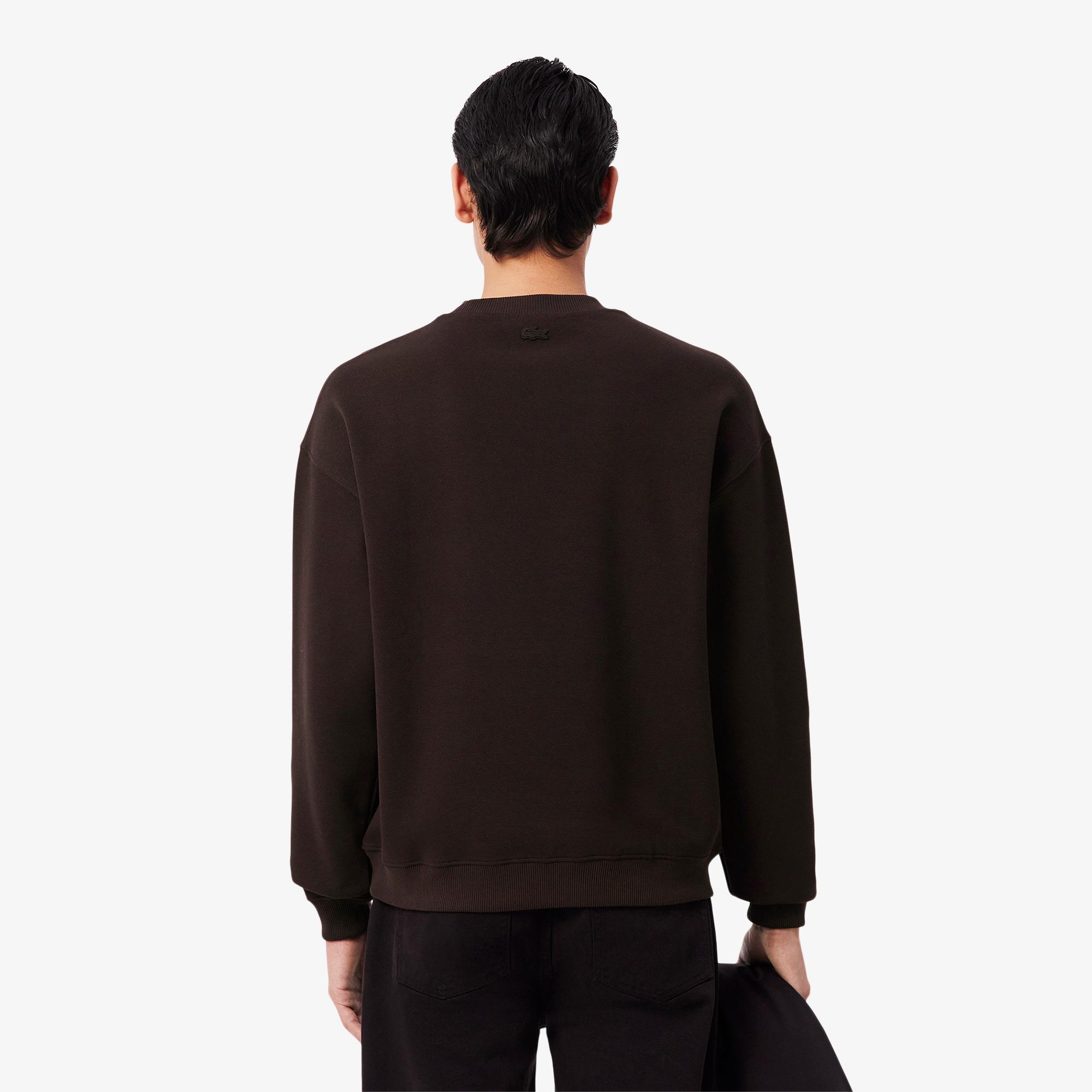 Lacoste Erkek Loose Fit Bisiklet Yaka Koyu Kahverengi Sweatshirt
