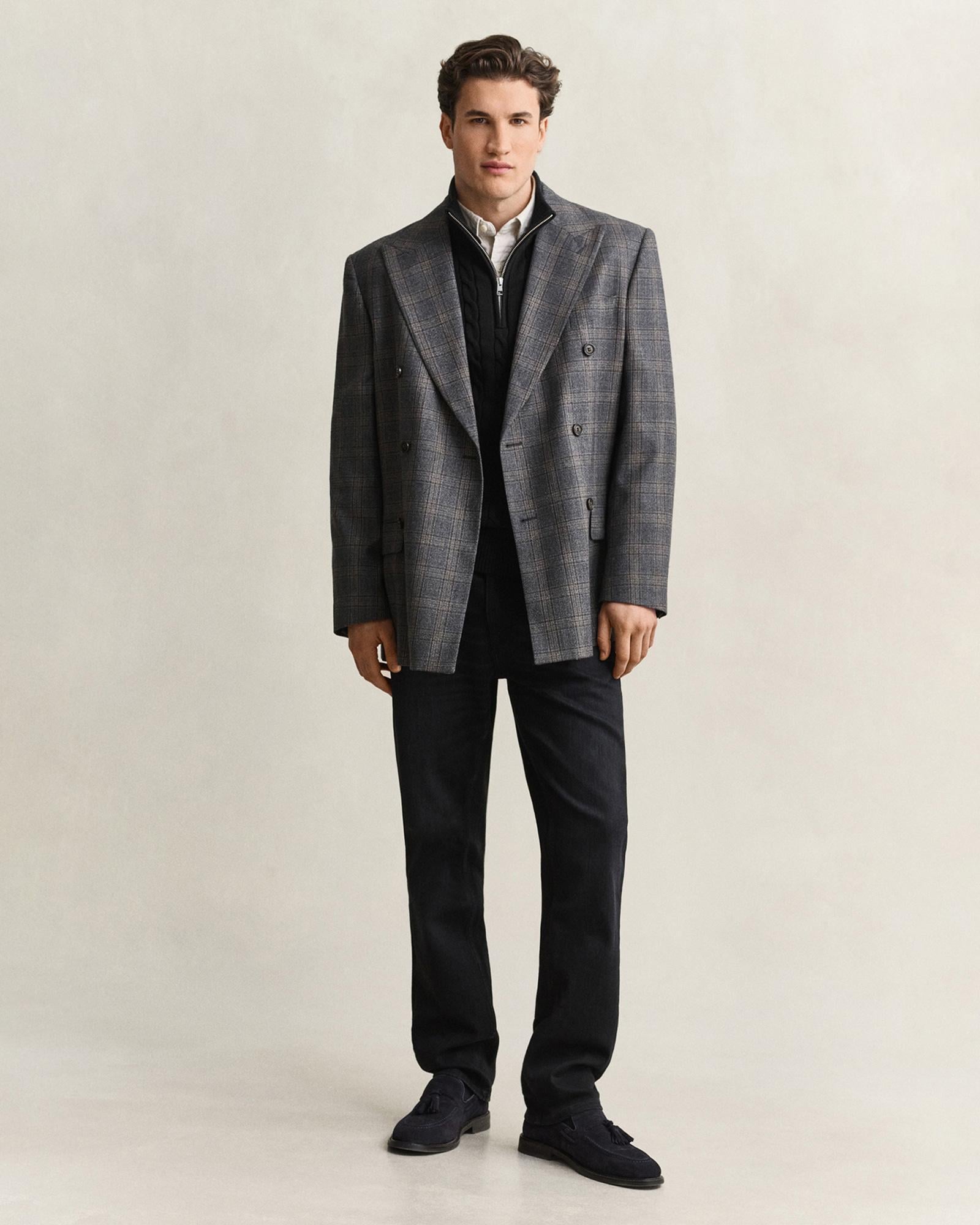 GANT Erkek Siyah Regular Fit Örgü Kazak