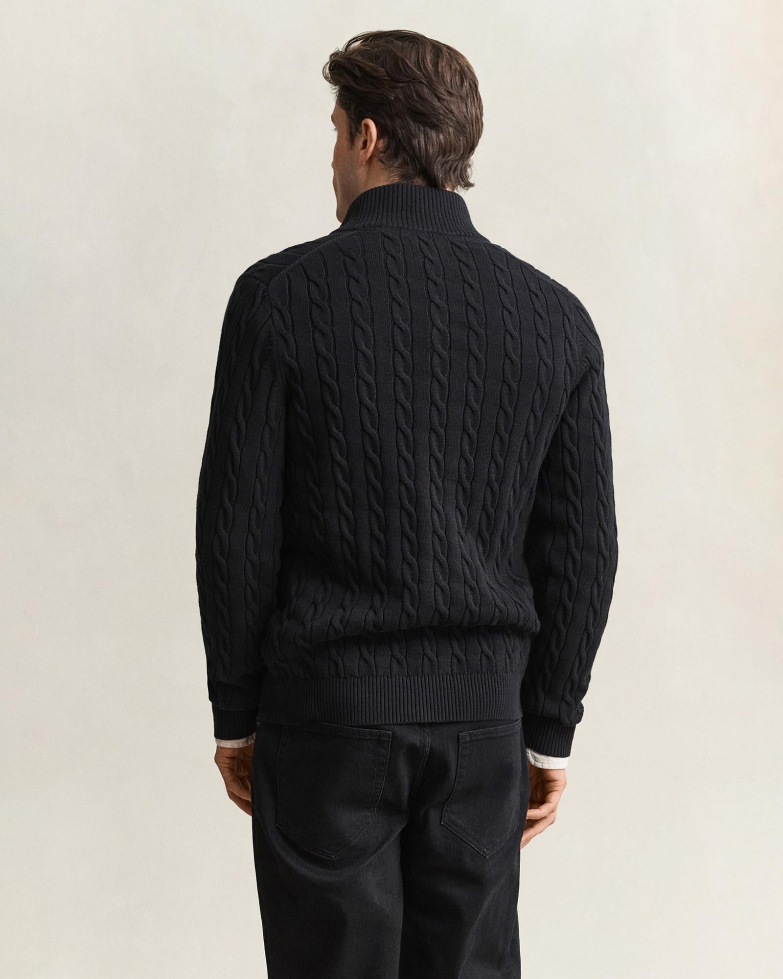 GANT Erkek Siyah Regular Fit Örgü Kazak