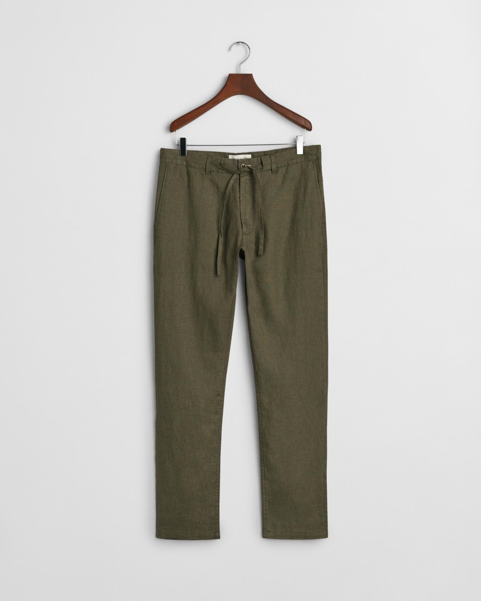 GANT Erkek Yeşil Relaxed Fit Pantolon