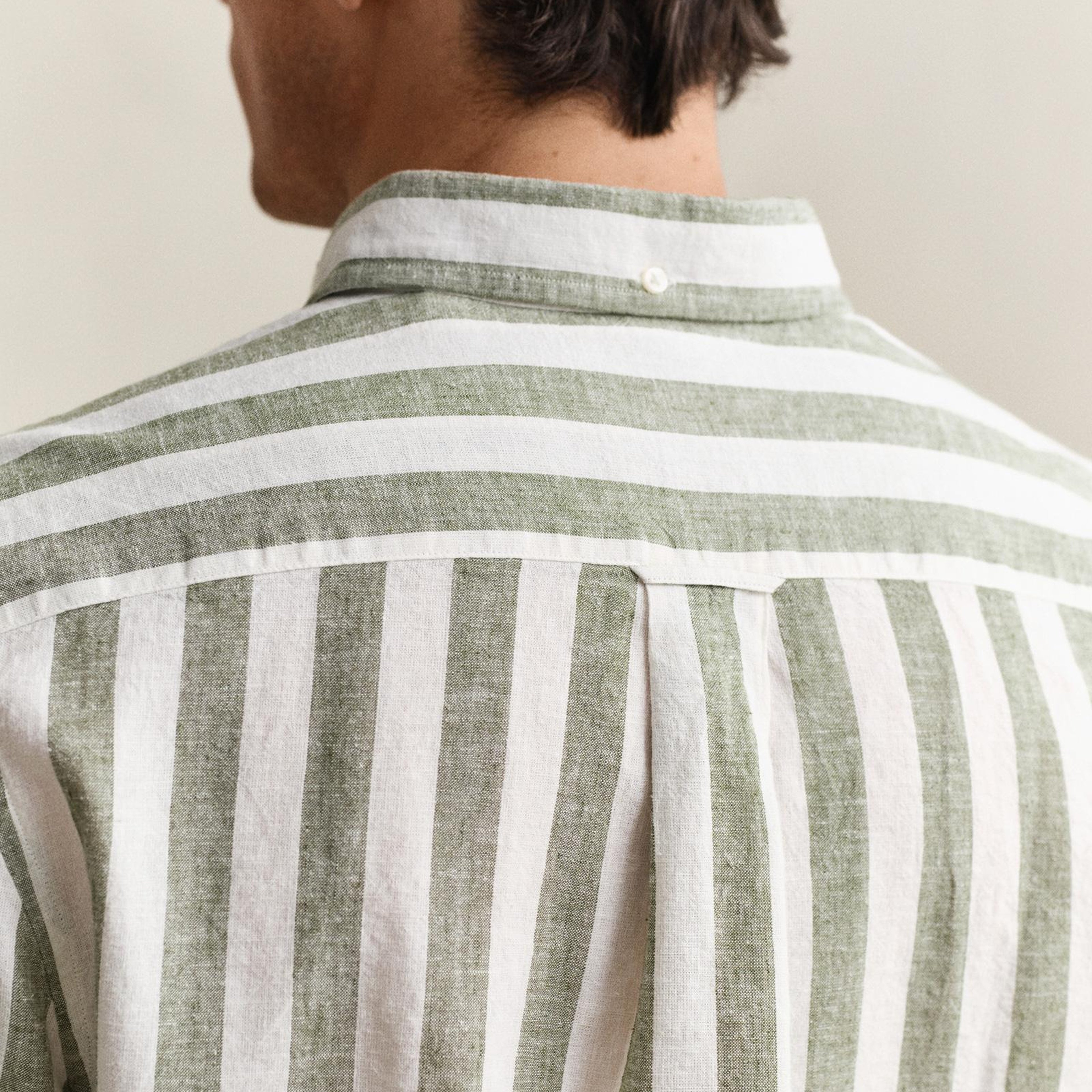 GANT Erkek Yeşil Regular Fit Çizgili Logolu Gömlek