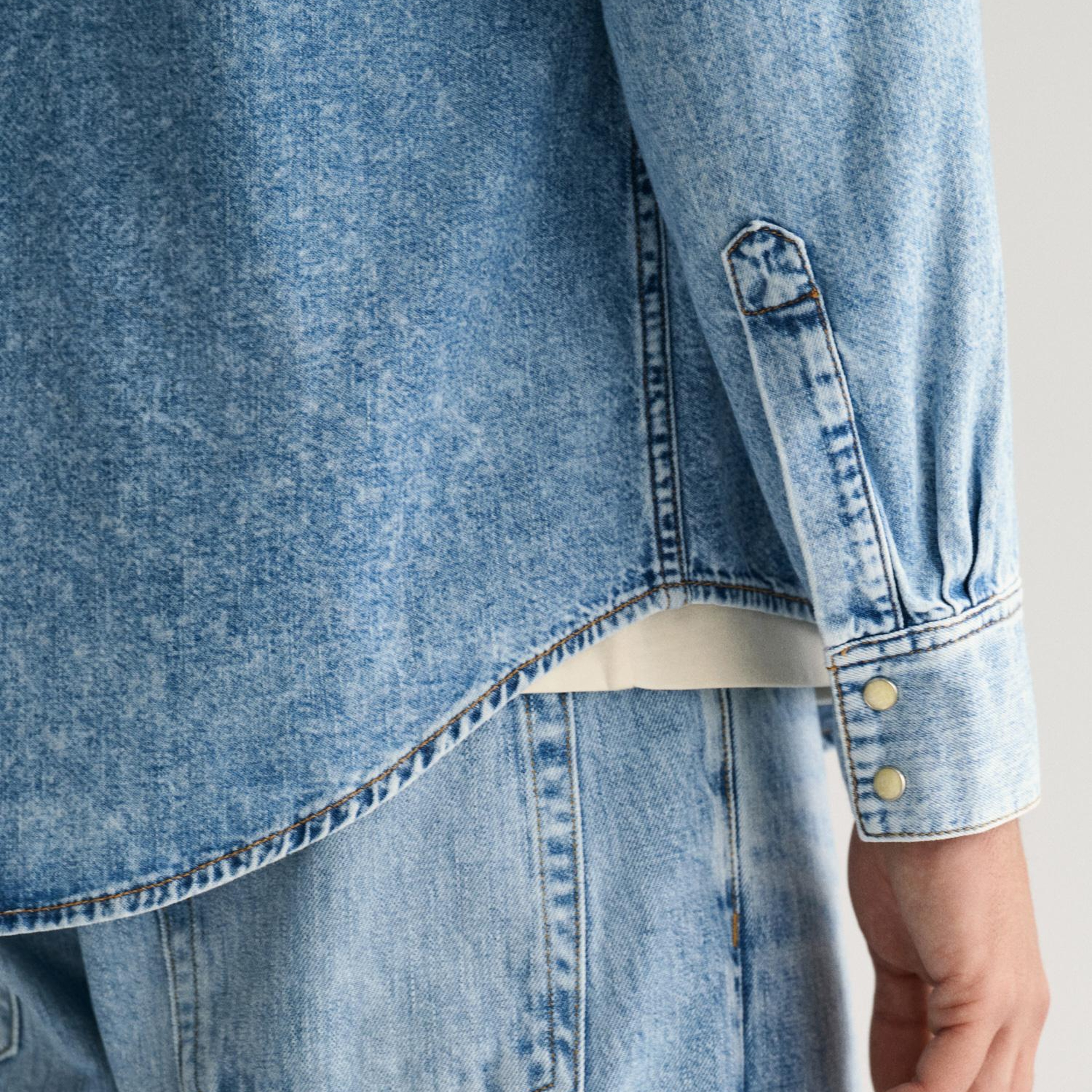 GANT Erkek Mavi Relaxed Fit Klasik Yaka Gömlek