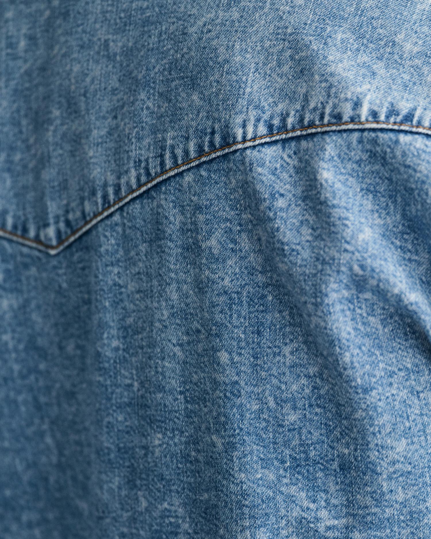 GANT Erkek Mavi Relaxed Fit Klasik Yaka Gömlek