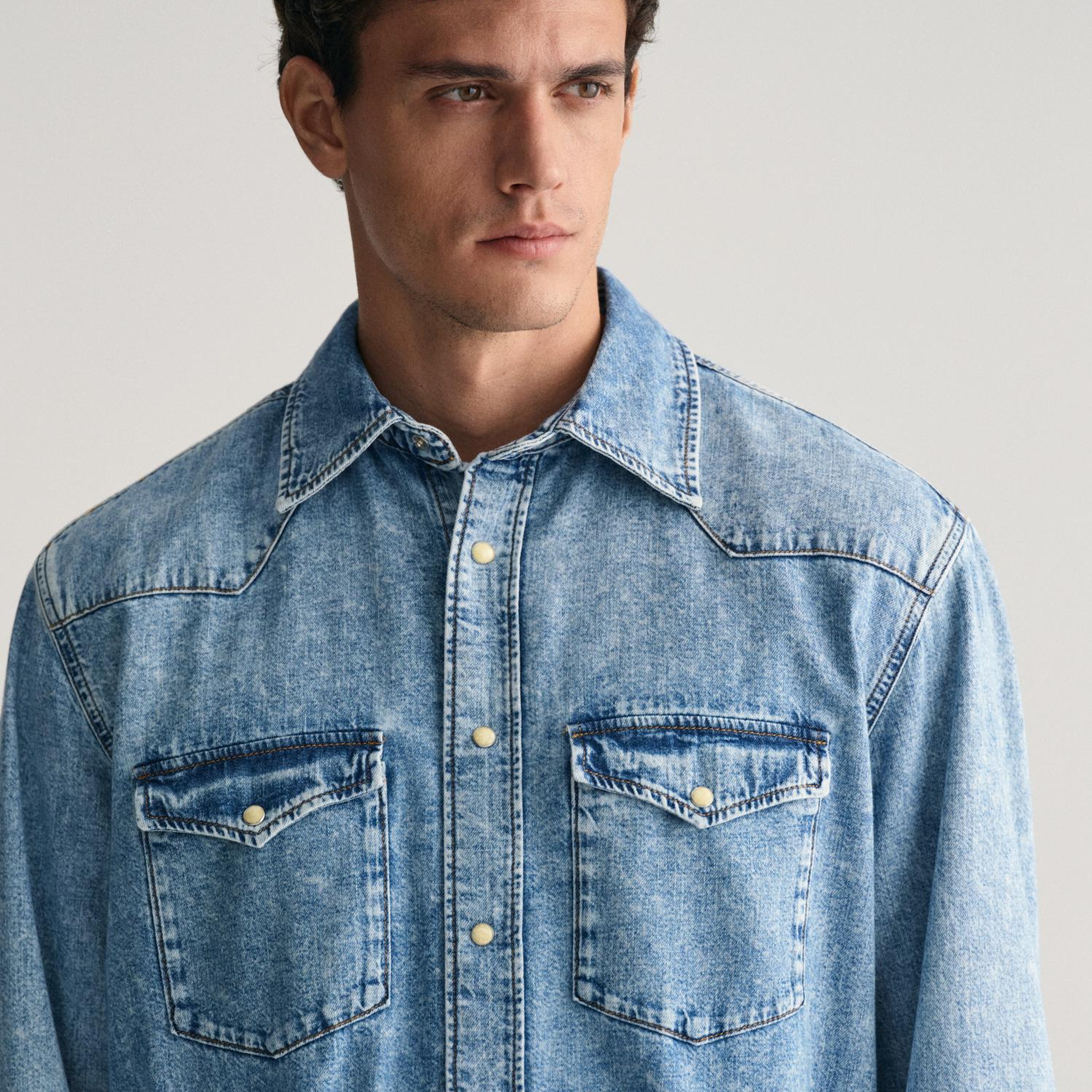 GANT Erkek Mavi Relaxed Fit Klasik Yaka Gömlek