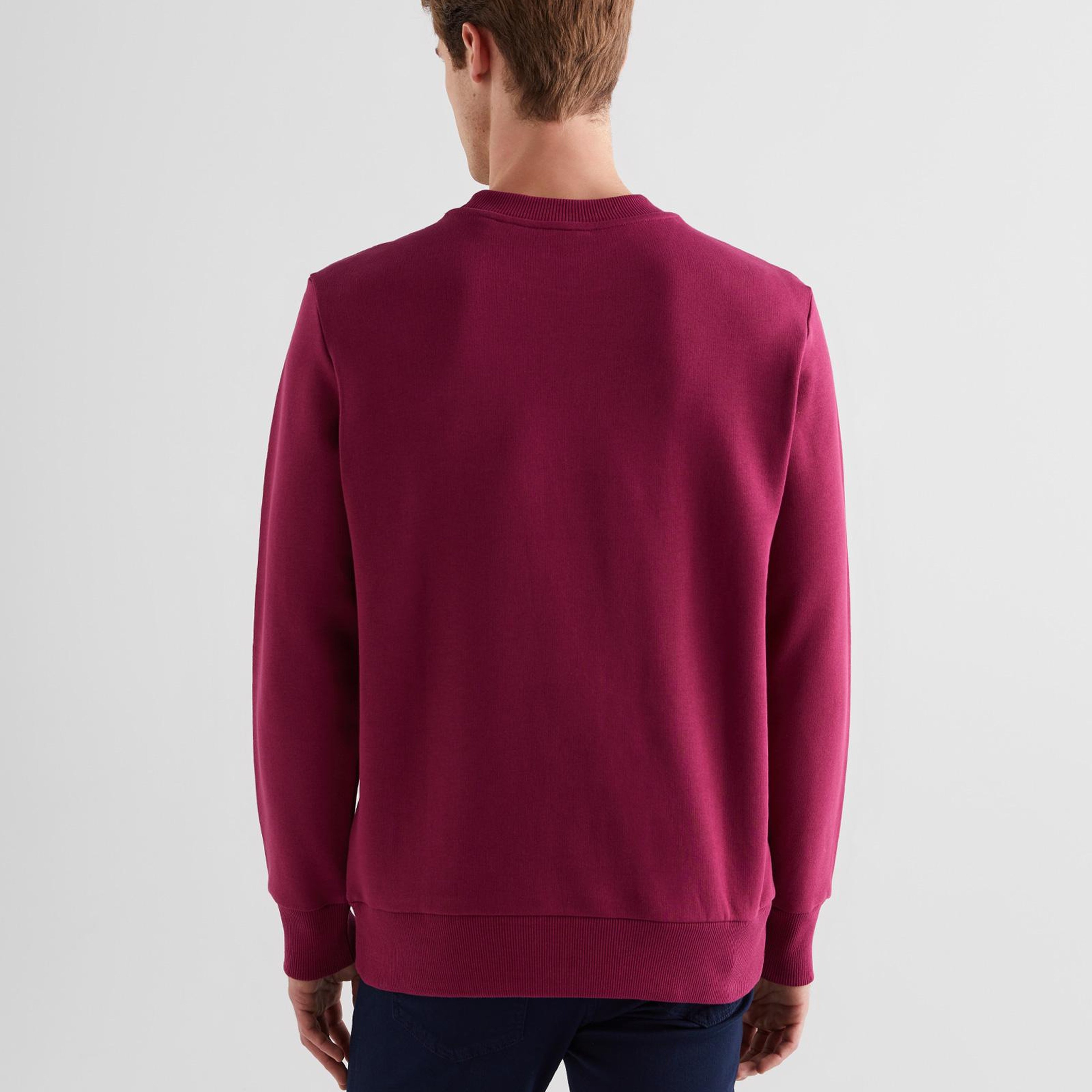 GANT Erkek Bordo Regular Fit Bisiklet Yaka Logolu Sweatshirt