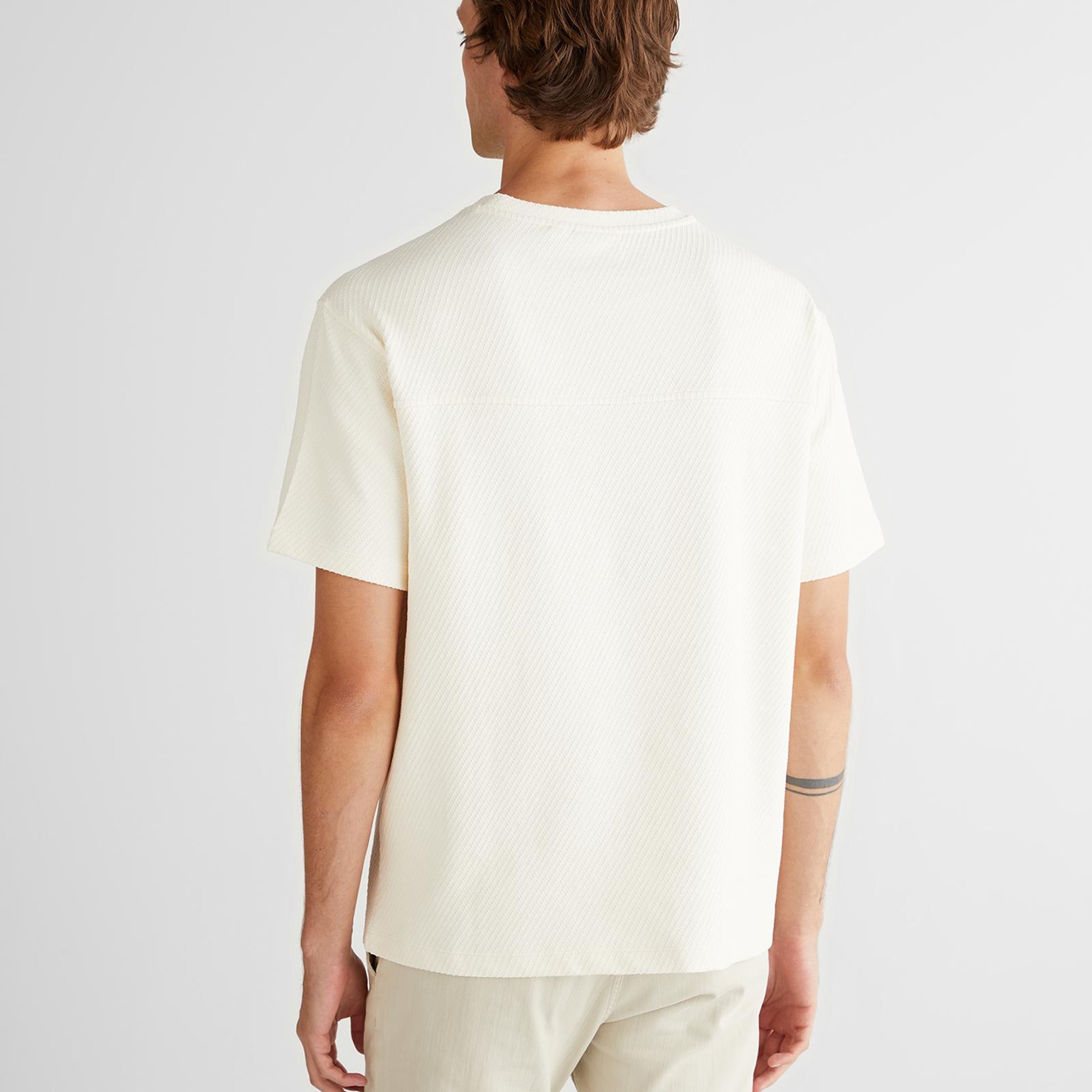 GANT Erkek Krem Relaxed Fit T-Shirt