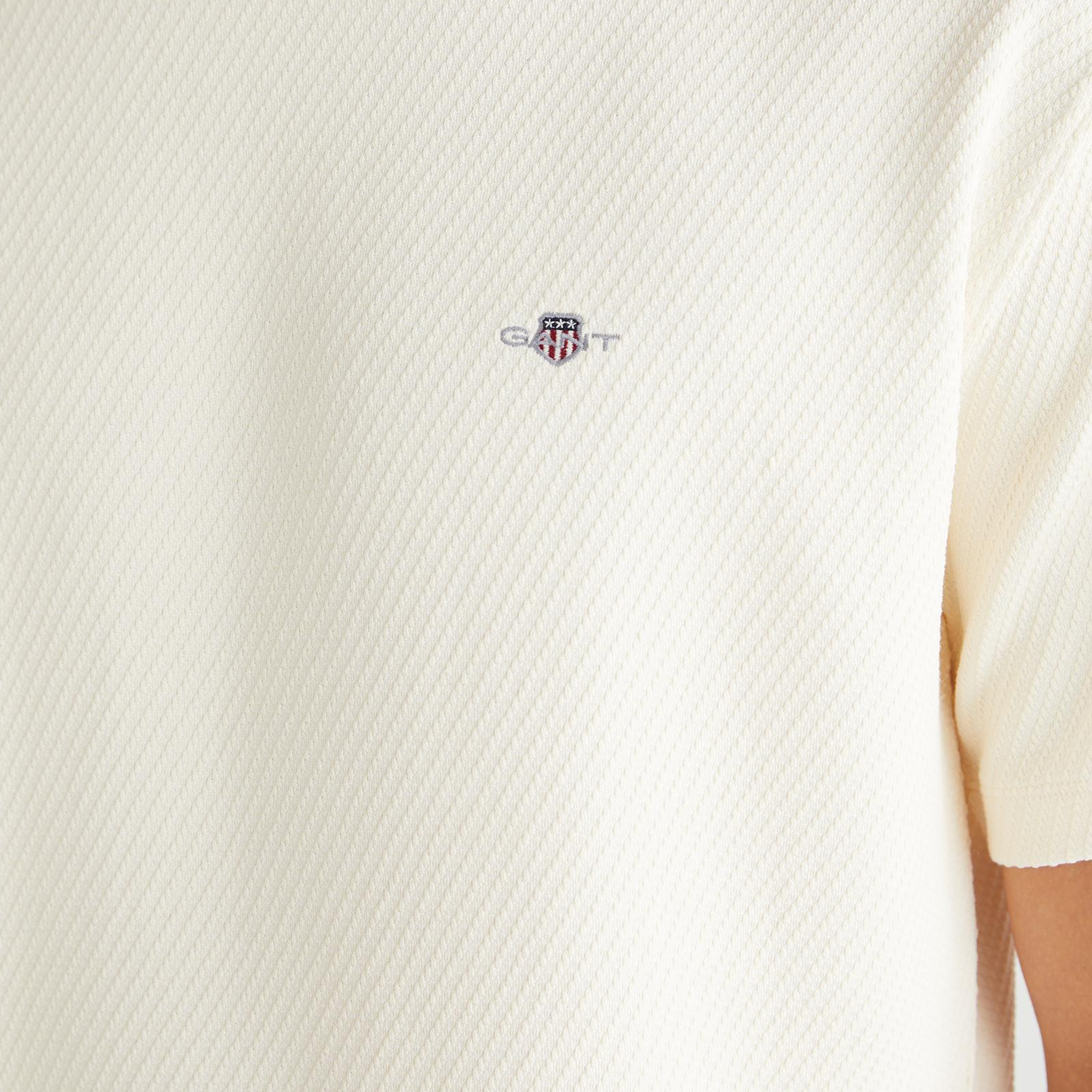 GANT Erkek Krem Relaxed Fit T-Shirt