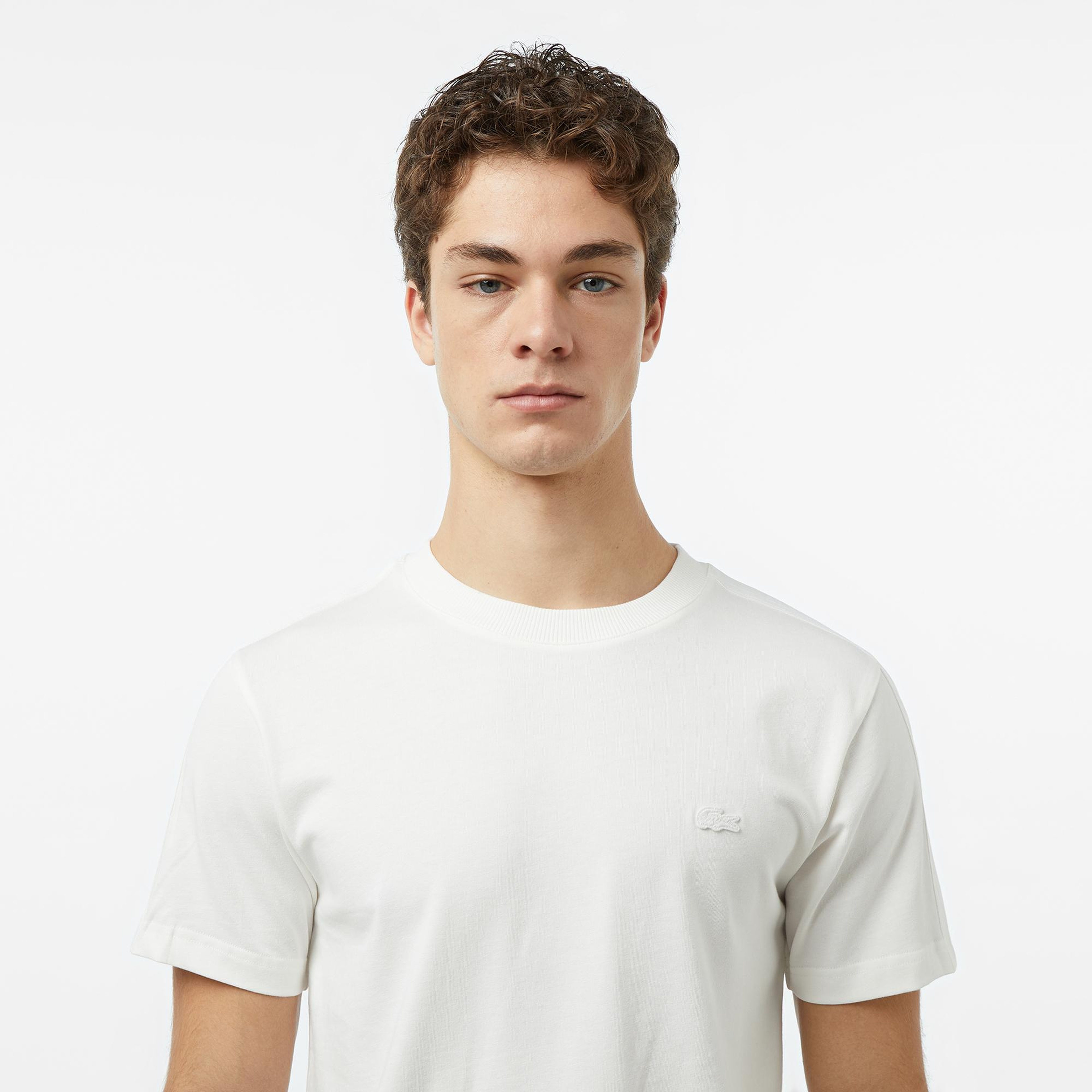 Lacoste Erkek Regular Fit Bisiklet Yaka Krem T-Shirt