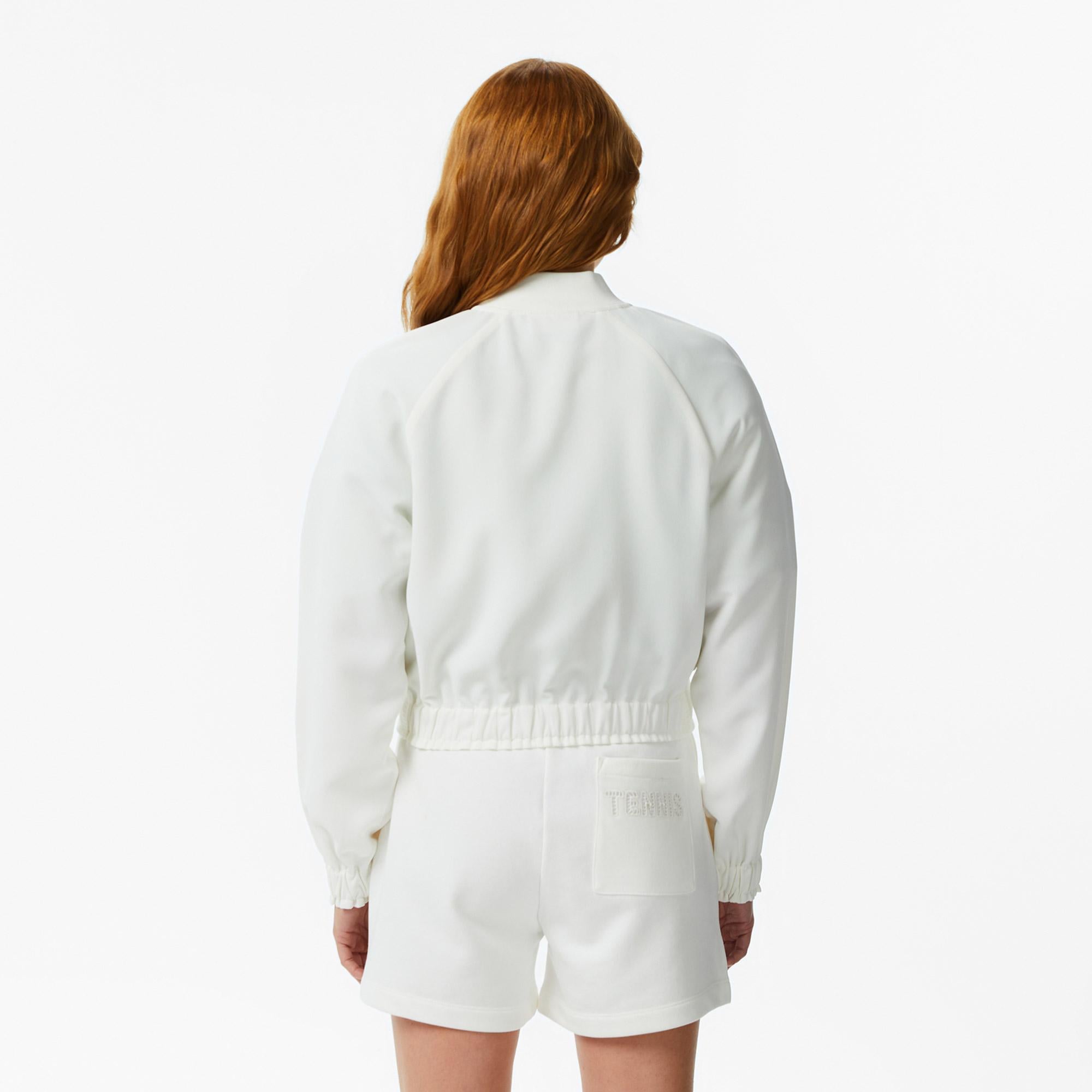 Lacoste Kadın Regular Fit Fermuarlı Krem Ceket