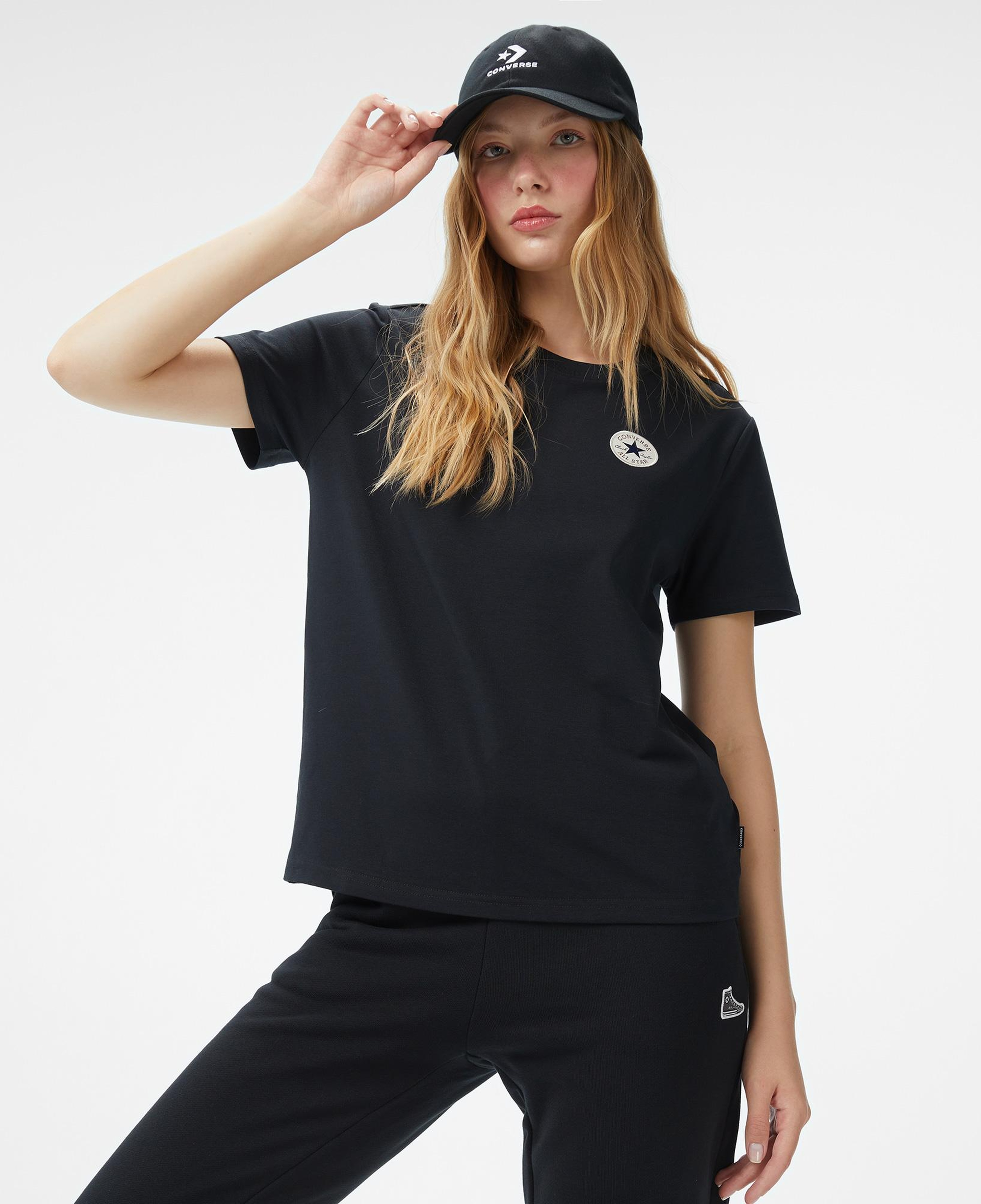 Converse Kadın Siyah T-Shirt
