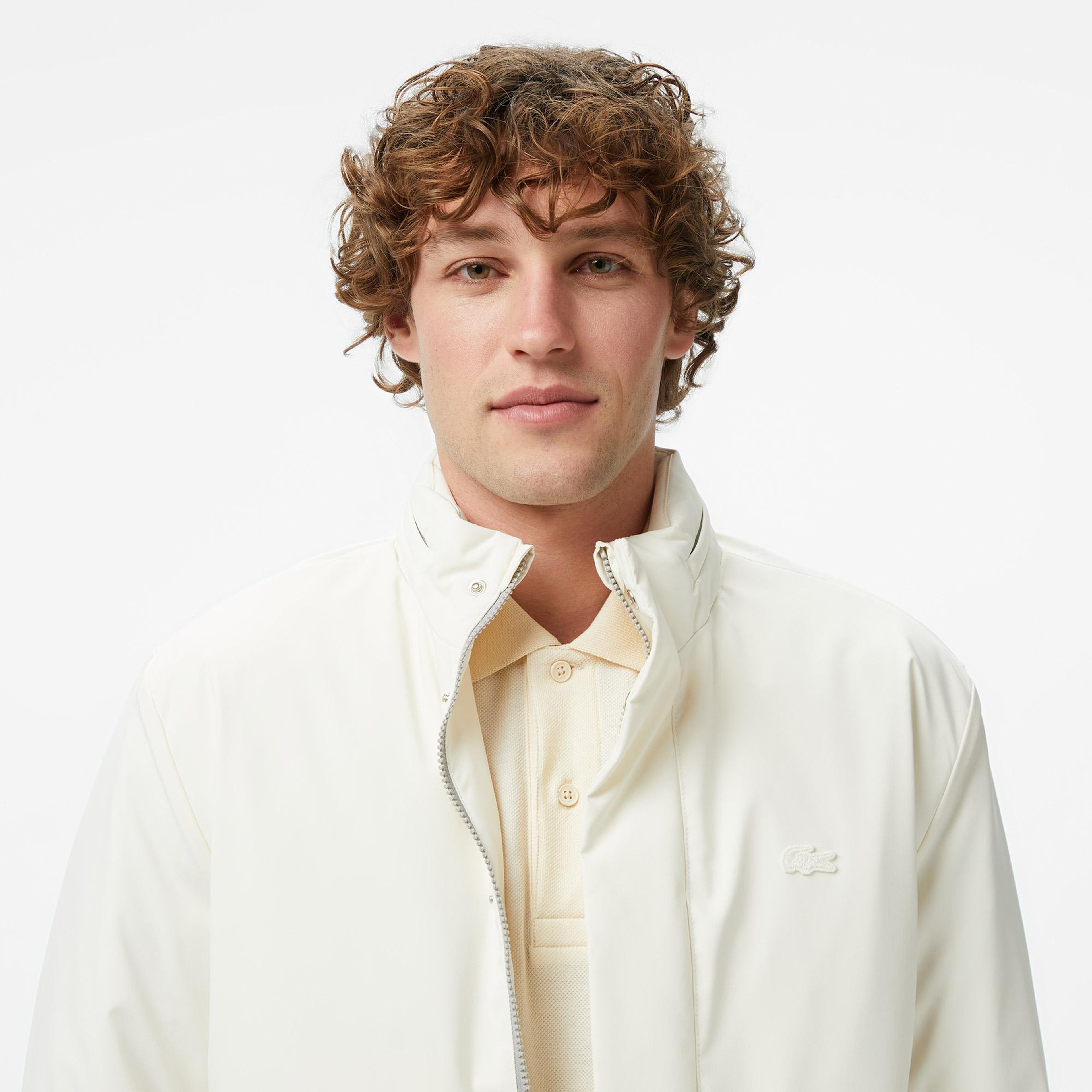 Erkek Relaxed Fit Dik Yaka Krem Mont